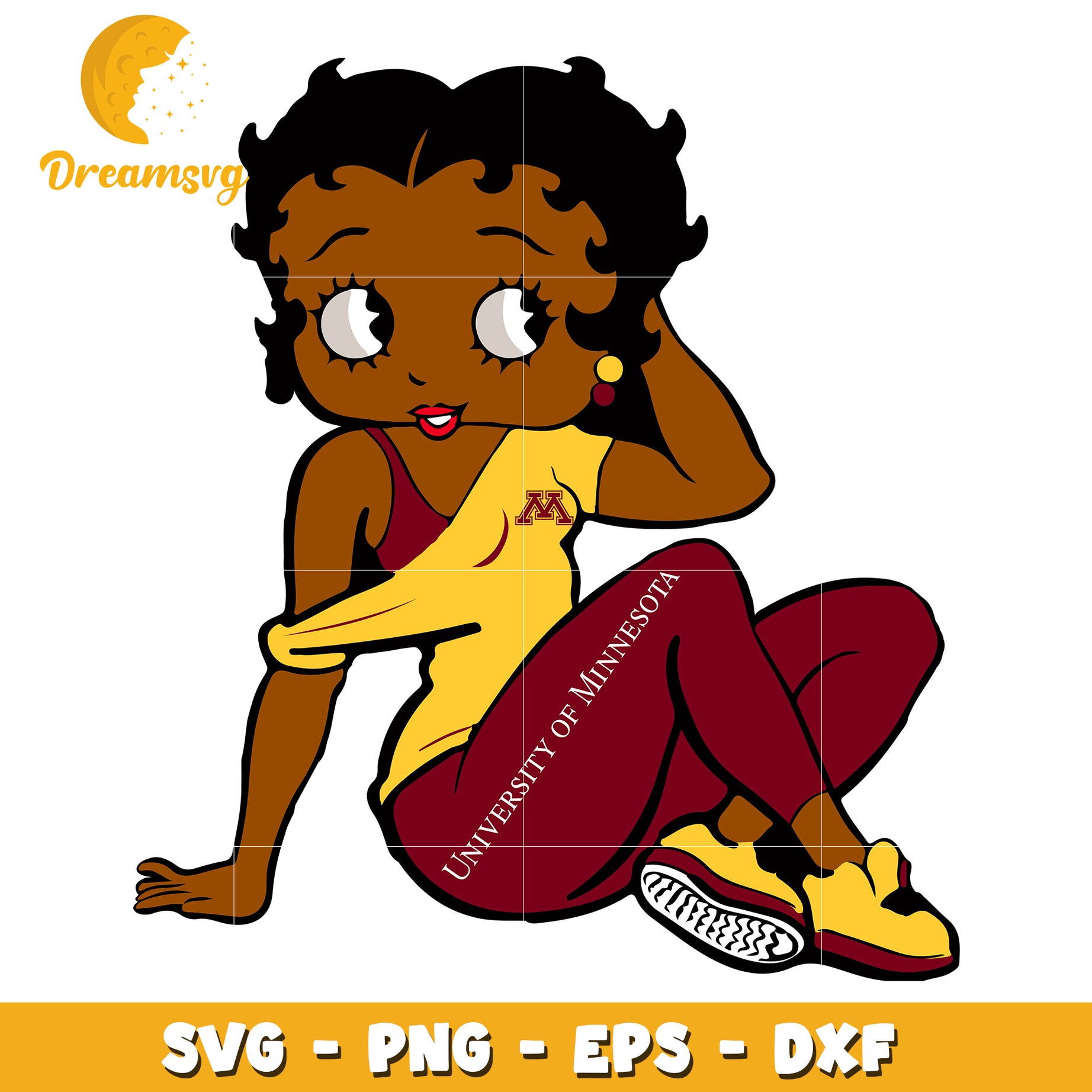 Black Betty Boop Minnesota SVG PNG EPS DXF