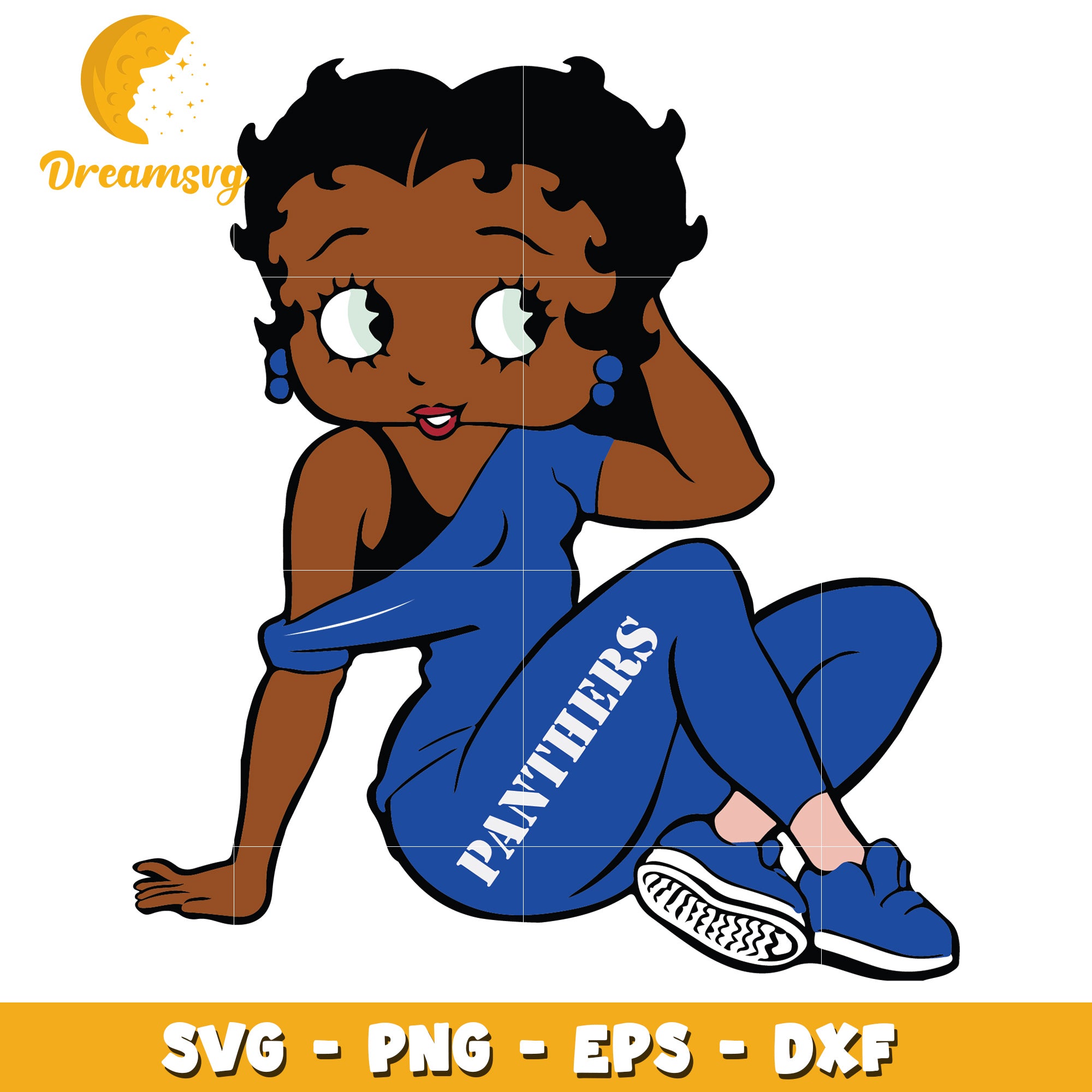 Black Betty Boop Panthers SVG PNG EPS DXF