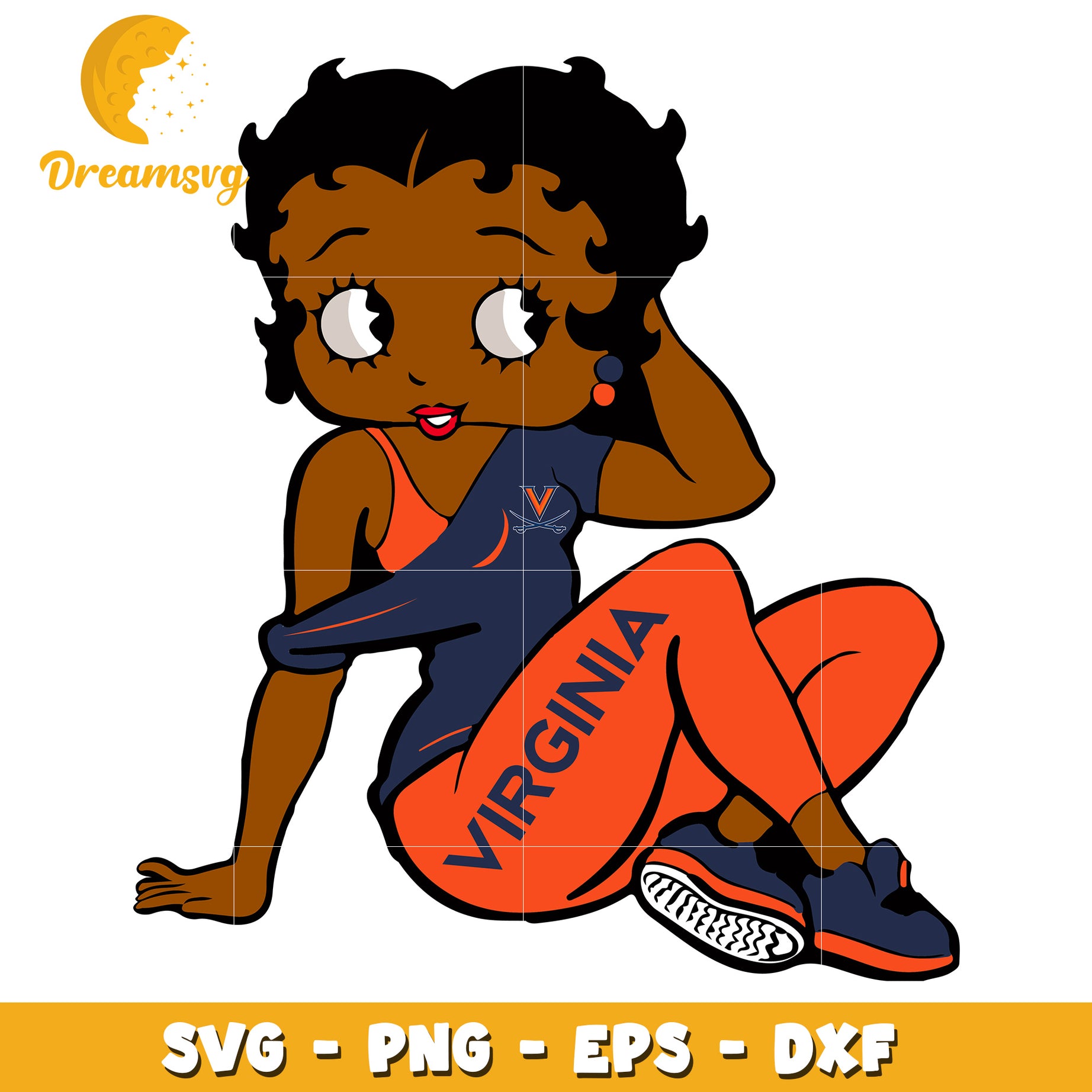 Black Betty Boop SVG Virginia Tech PNG