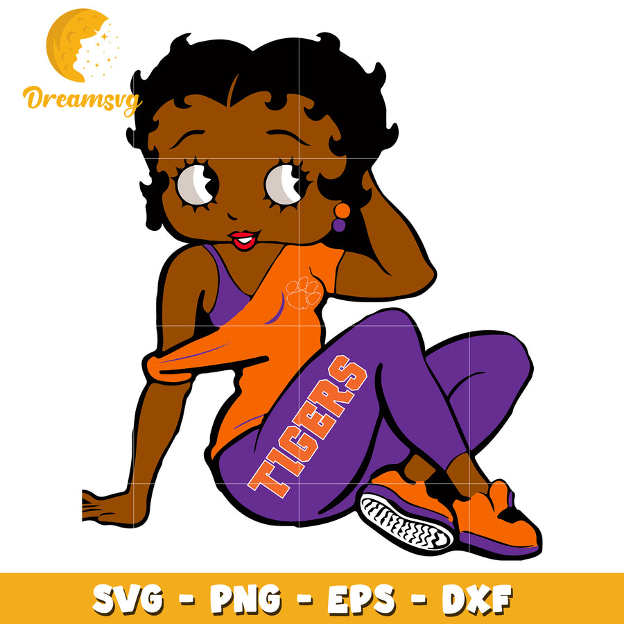 Black Betty Boop Tigers SVG PNG EPS DXF