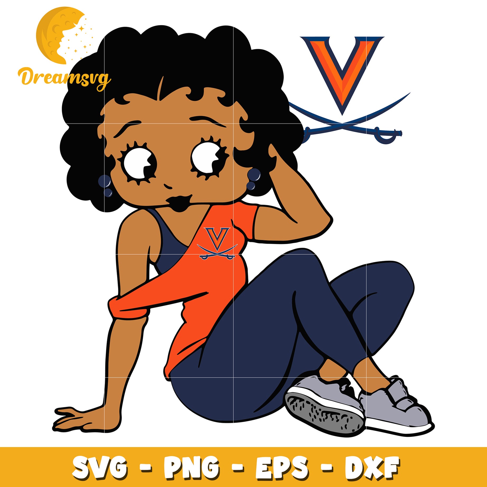 Black Betty Boop UVA SVG PNG EPS DXF