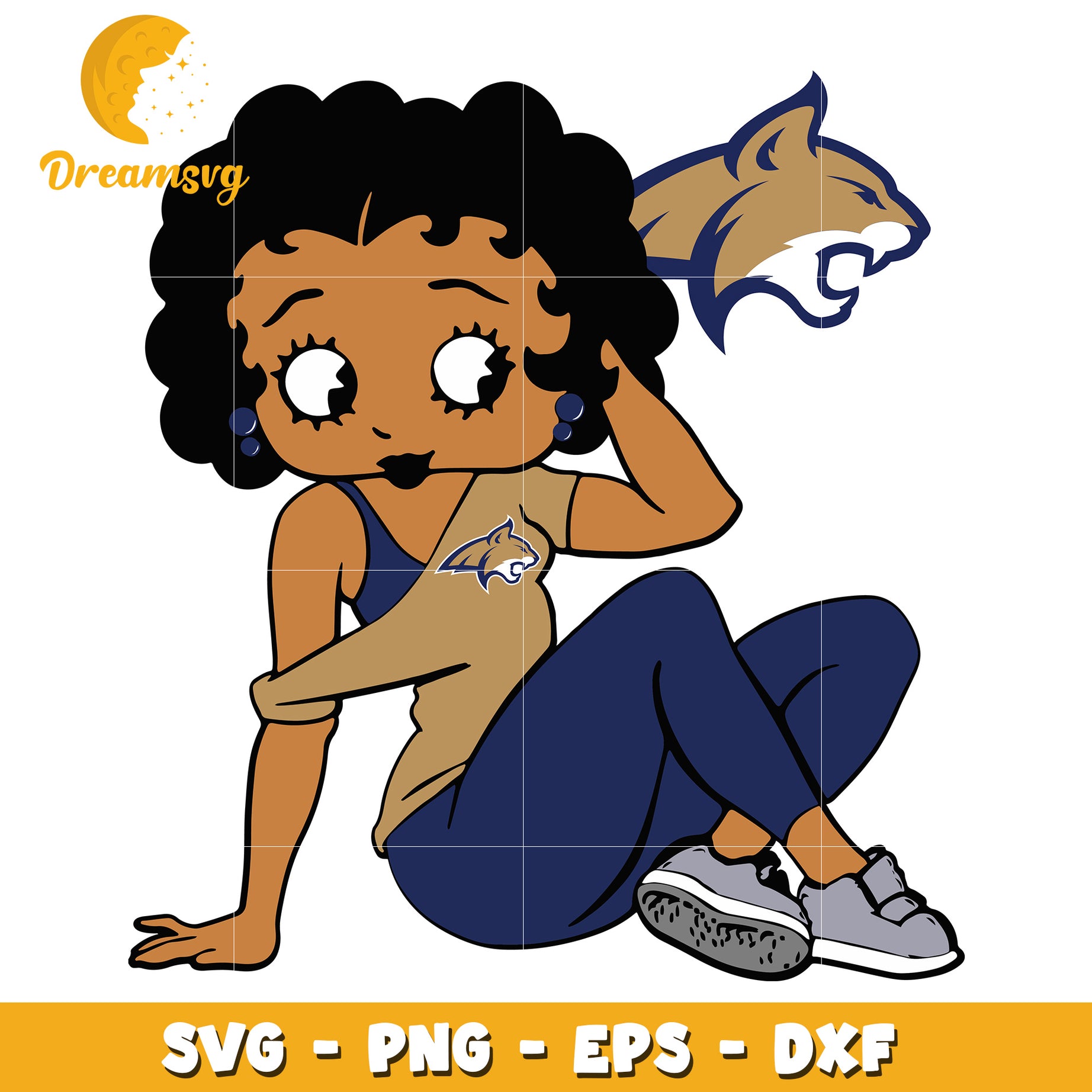 Black Betty Boop Wildcat SVG PNG EPS DXF