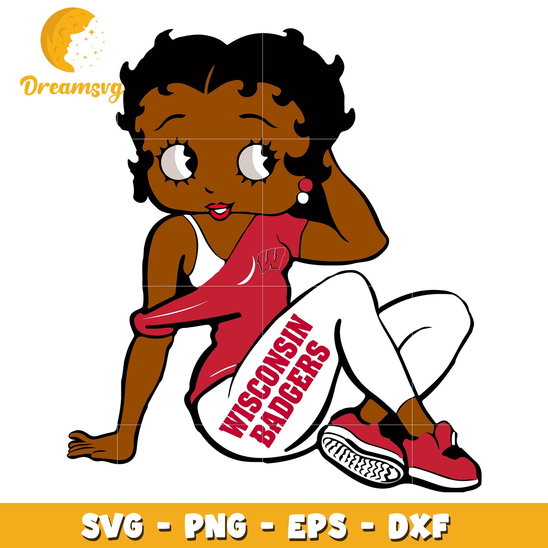 Black Betty Boop Wisconsin Badgers SVG