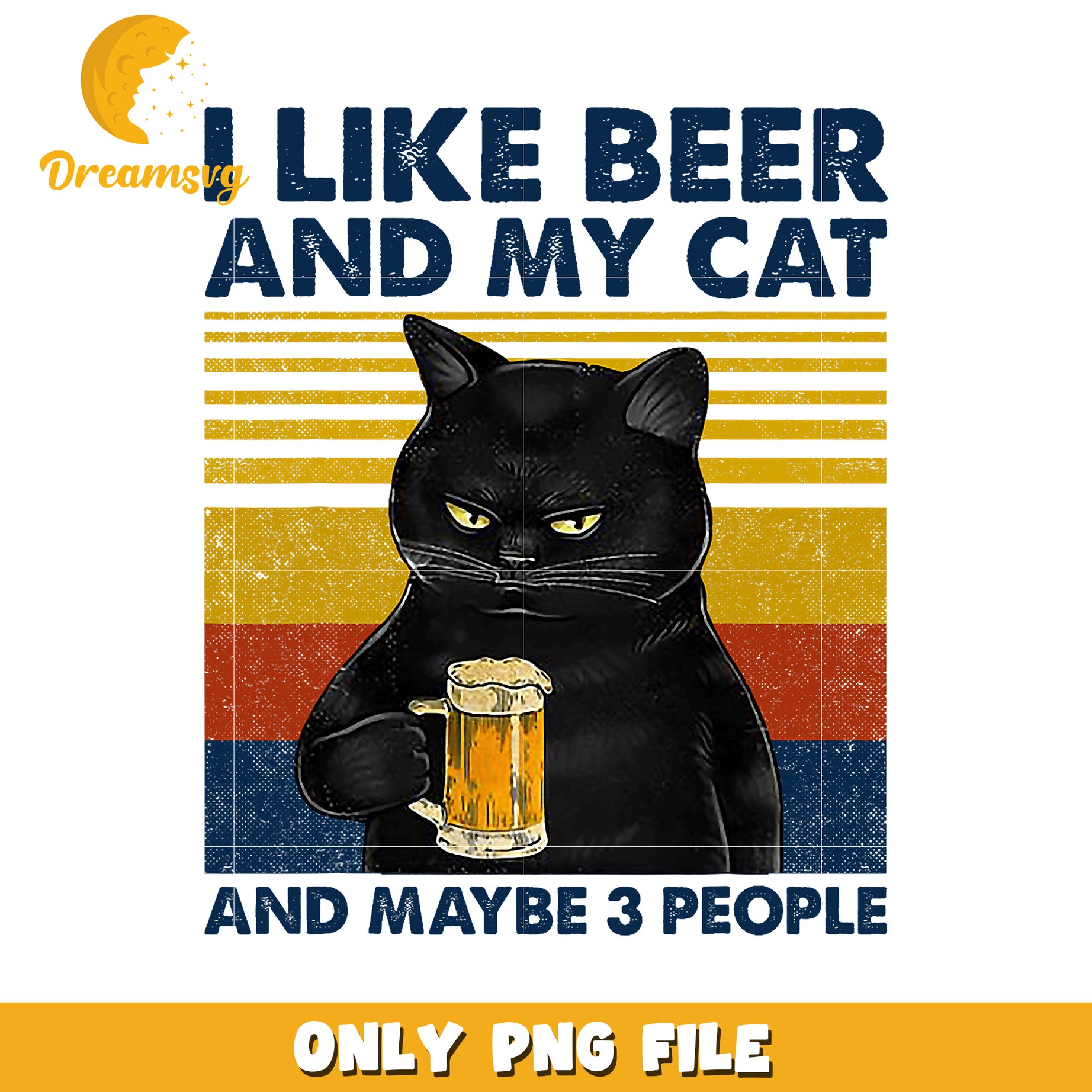 Black Cat Beer Lover PNG Download