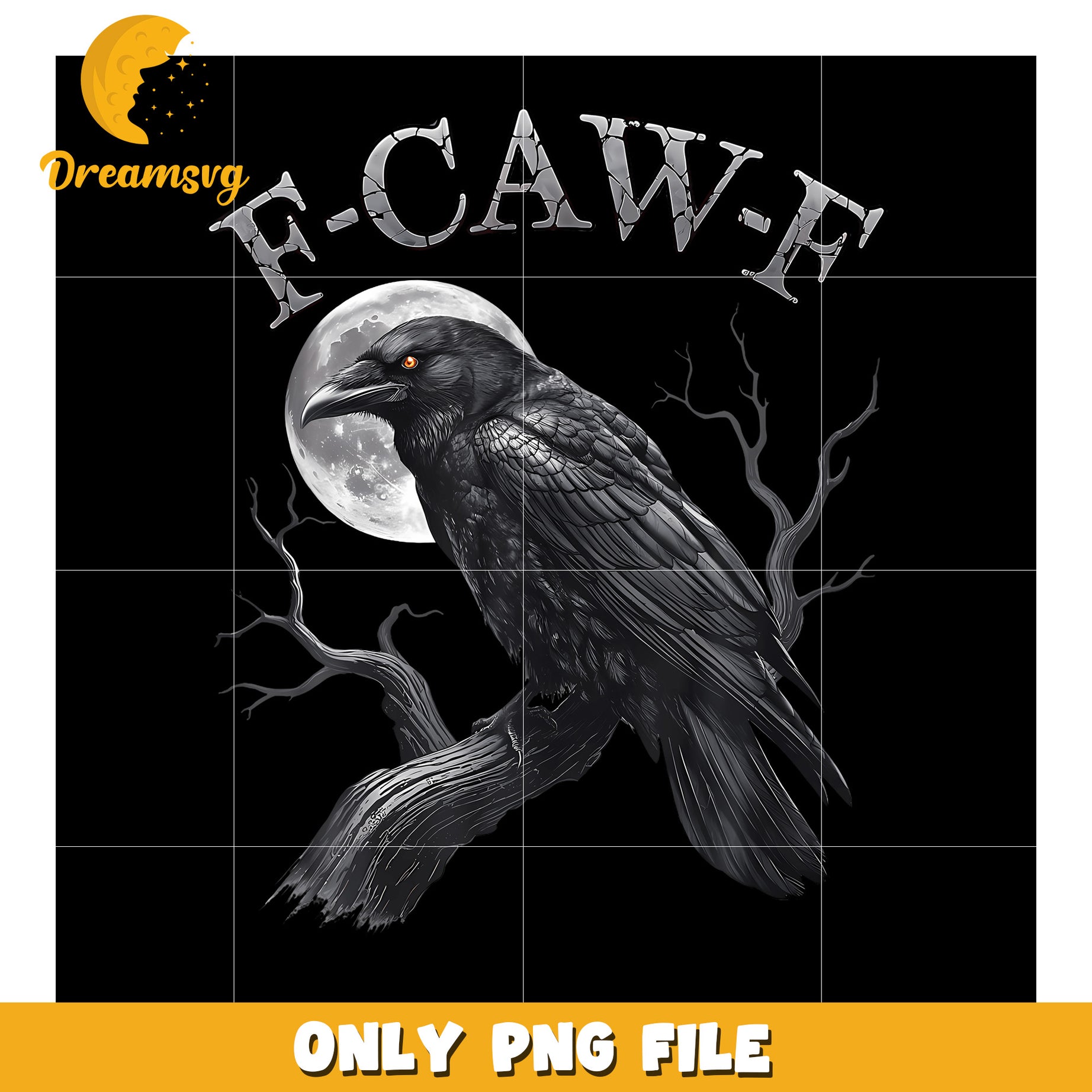 Black Crow F-Caw-F Funny Black Bird Moon Gothic Adult png, funny memes​ png,  fcaw f png