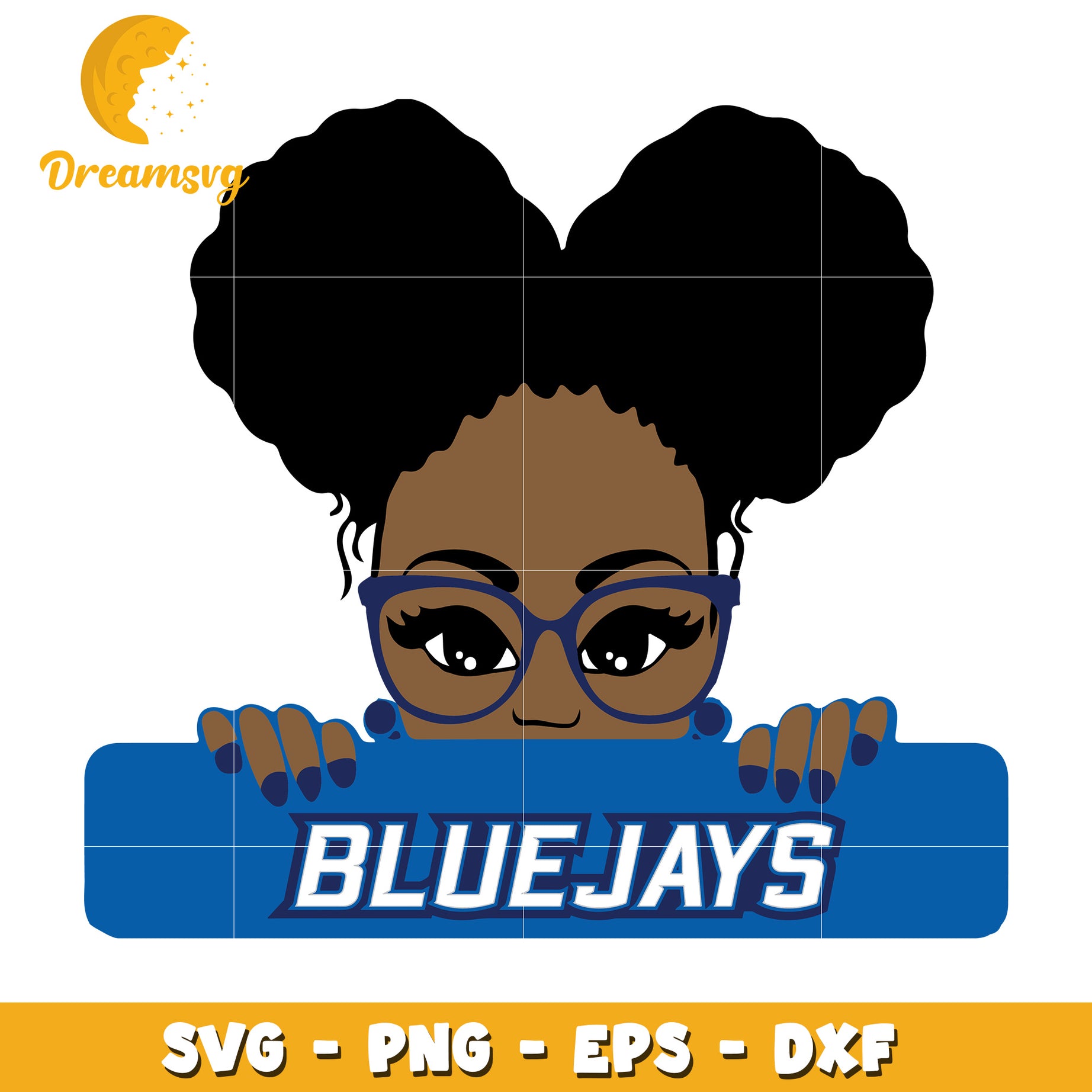 Black Girl Blue Jays SVG PNG EPS DXF