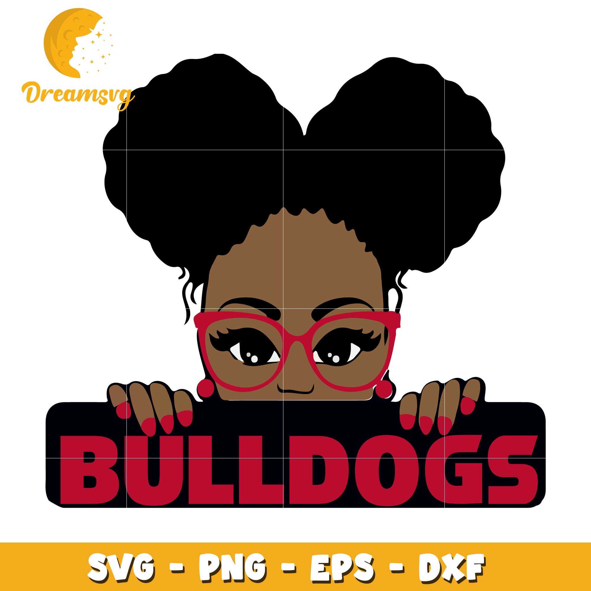 Black Girl Bulldogs SVG PNG EPS DXF