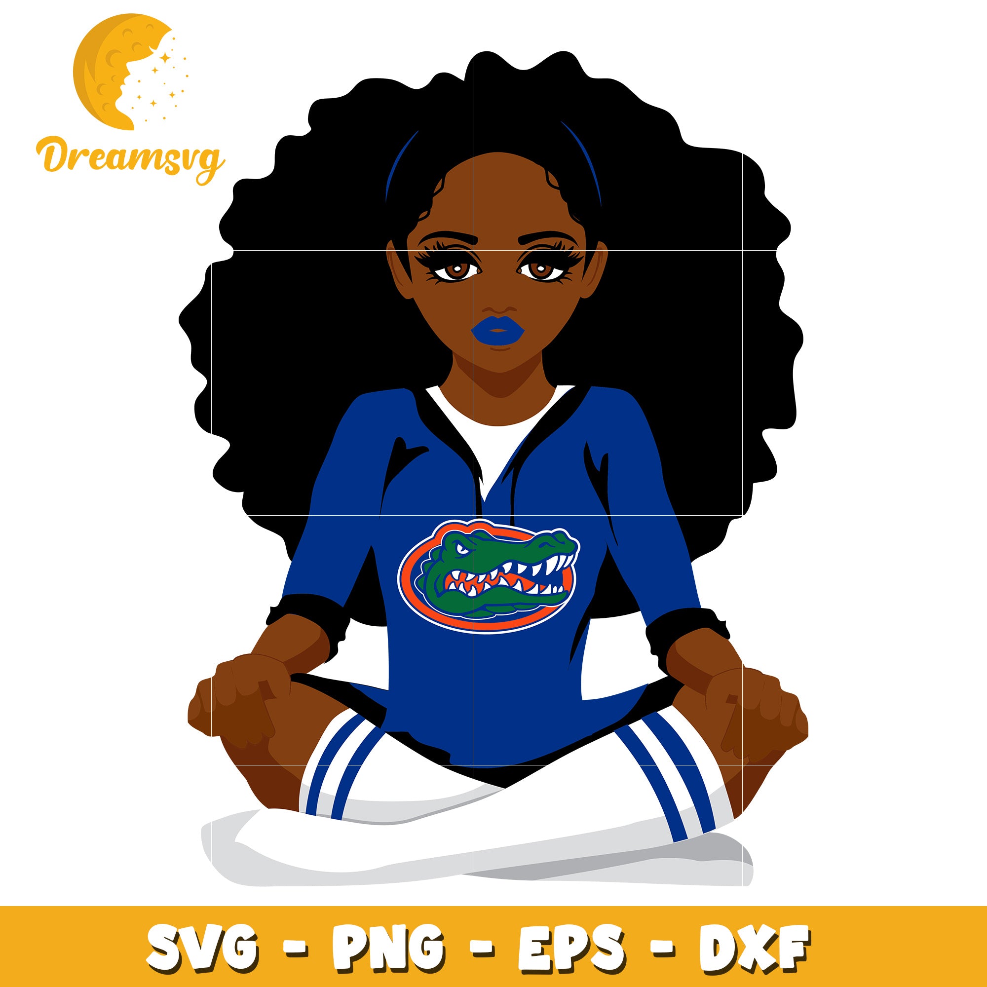 Black Girl Gator SVG PNG EPS DXF