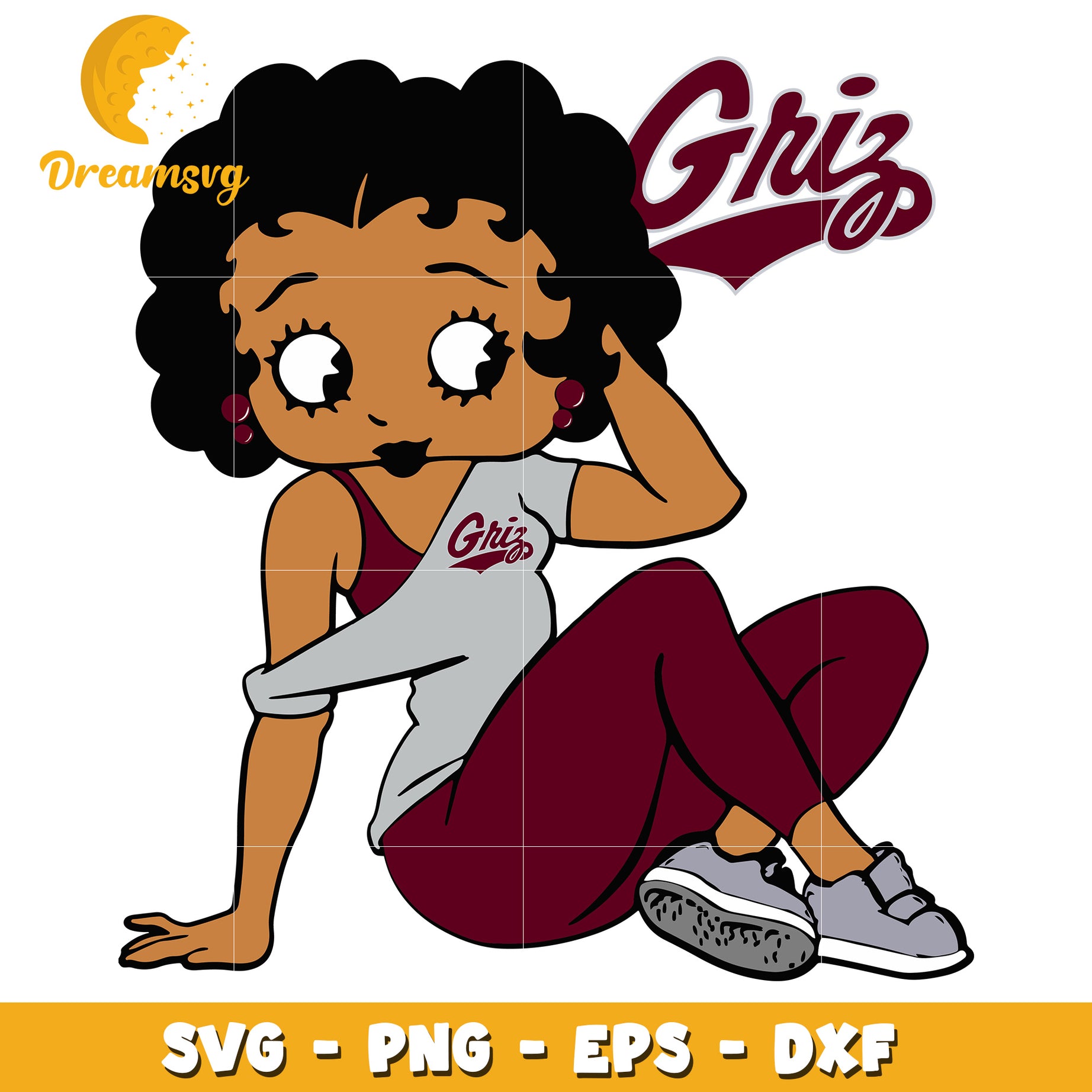 Black Girl Griz SVG PNG EPS DXF Cut File