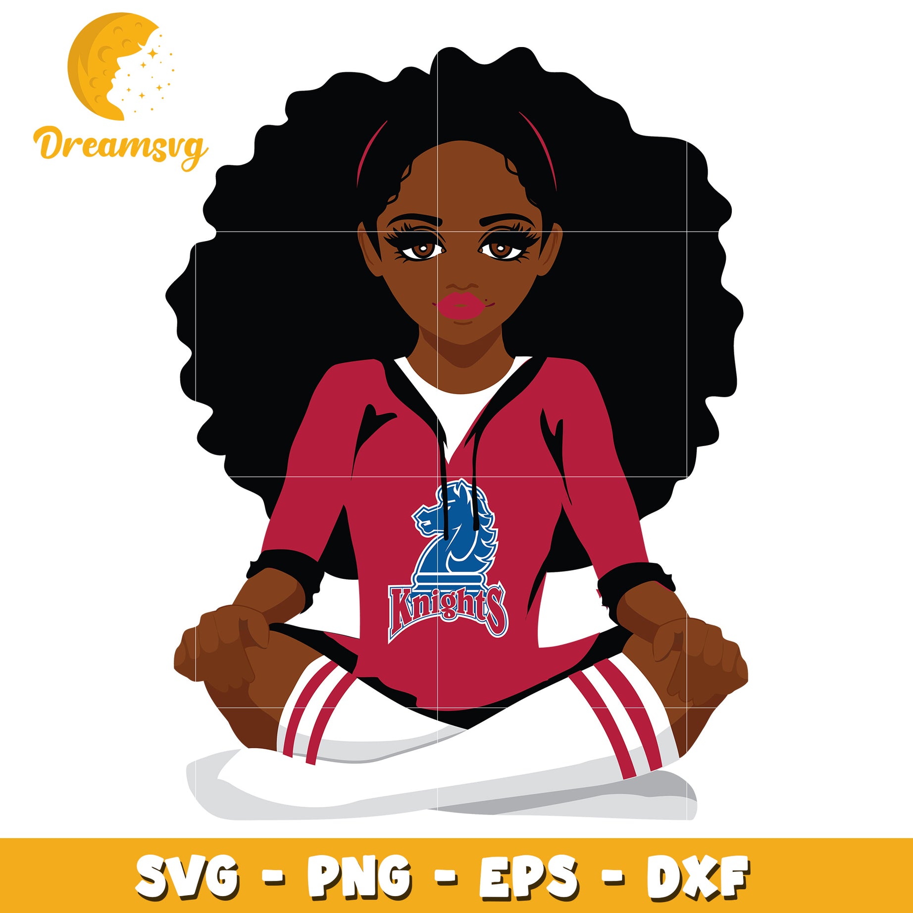 Black Girl Knight SVG PNG EPS DXF Cut File