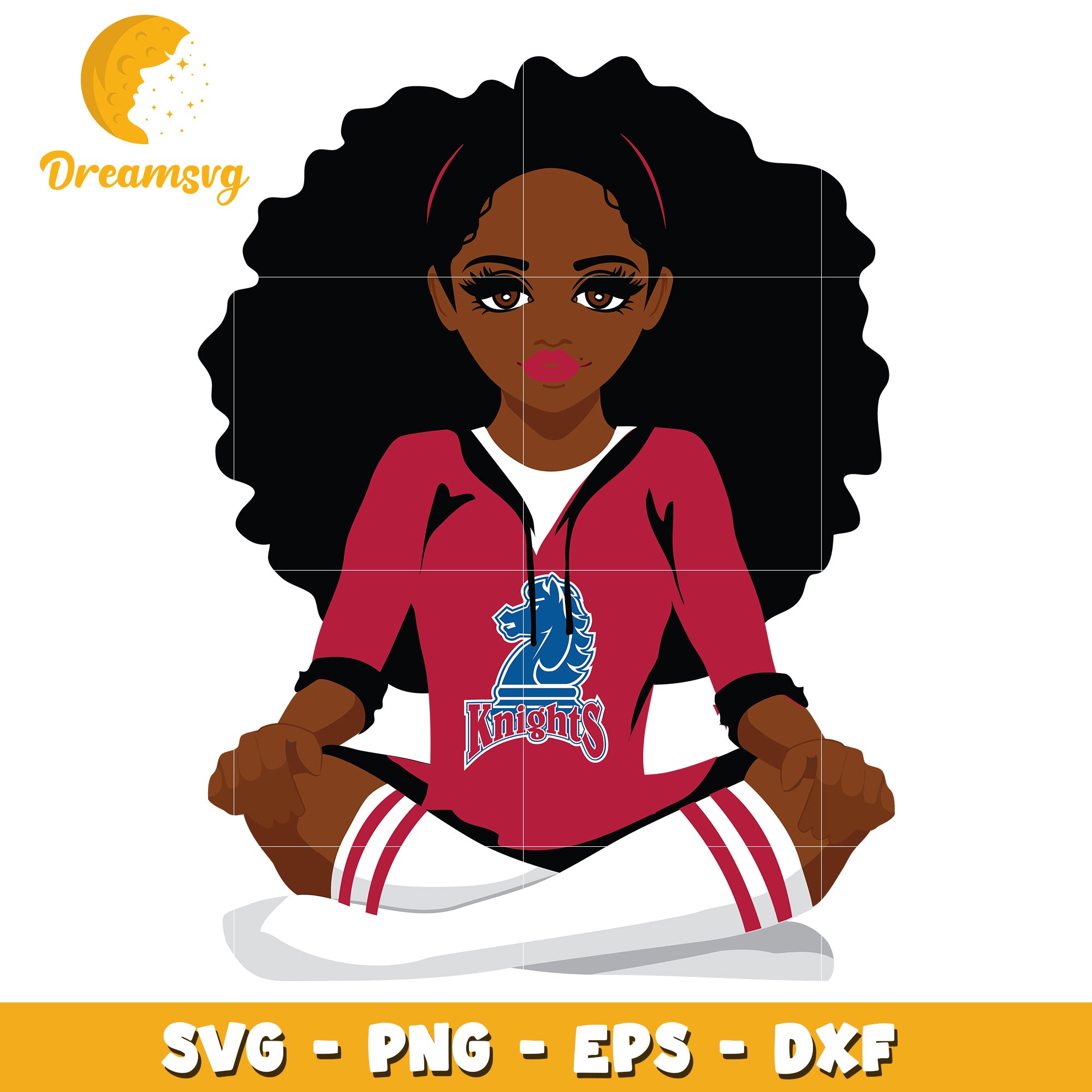 Black Girl Knight SVG PNG EPS DXF Cut File