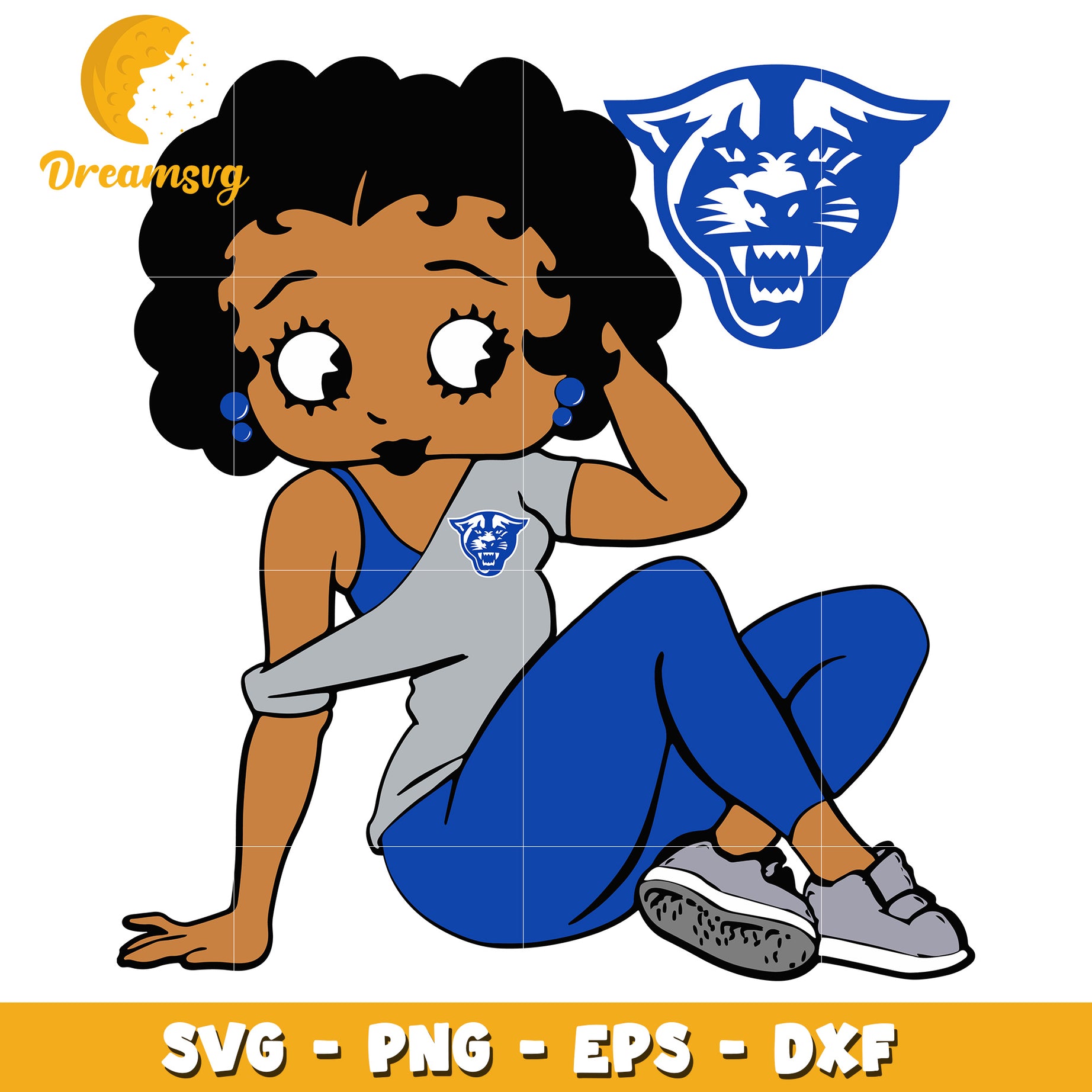 Black Girl Panther SVG PNG EPS DXF
