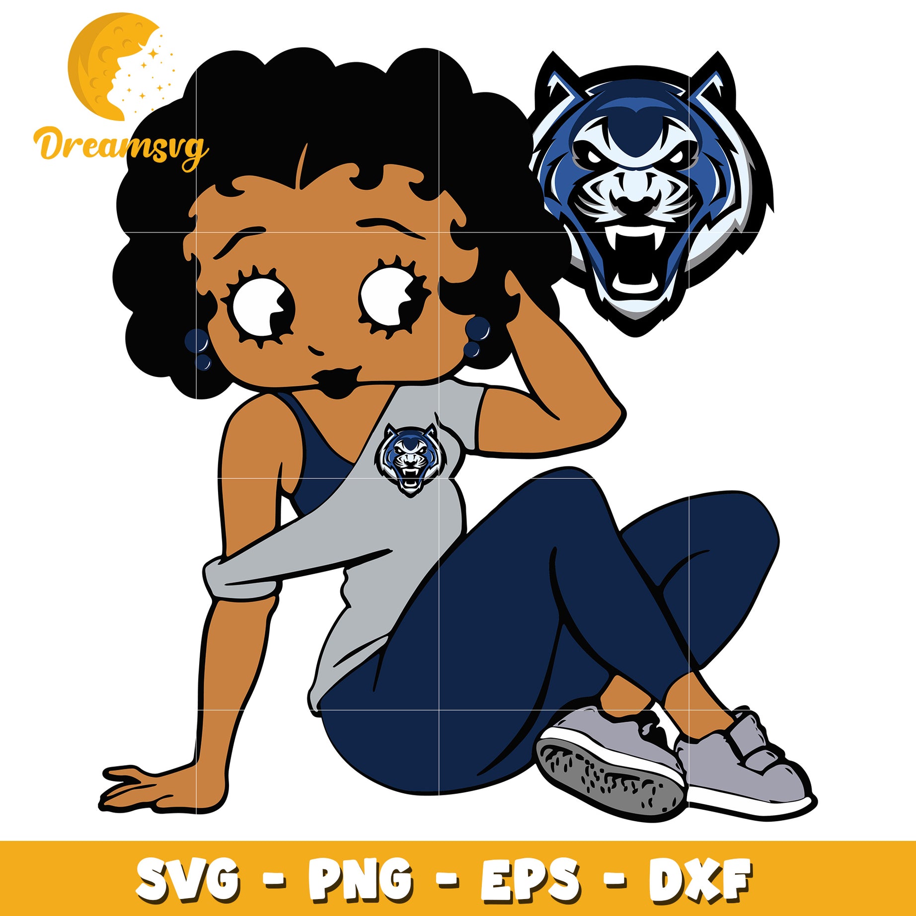 Black Girl Wildcat SVG PNG EPS DXF