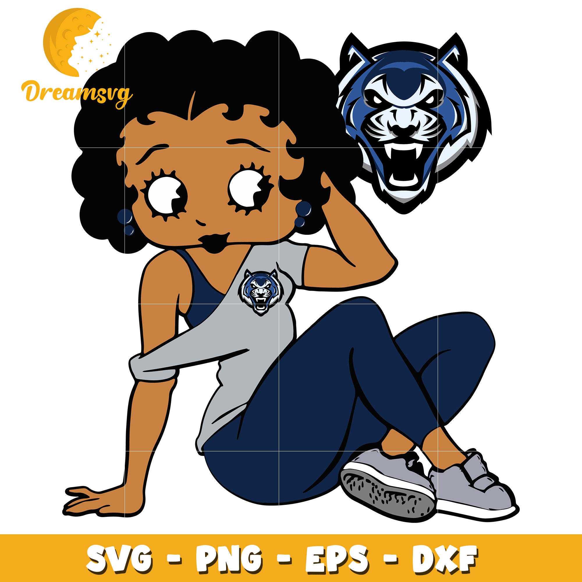 Black Girl Wildcat SVG PNG EPS DXF
