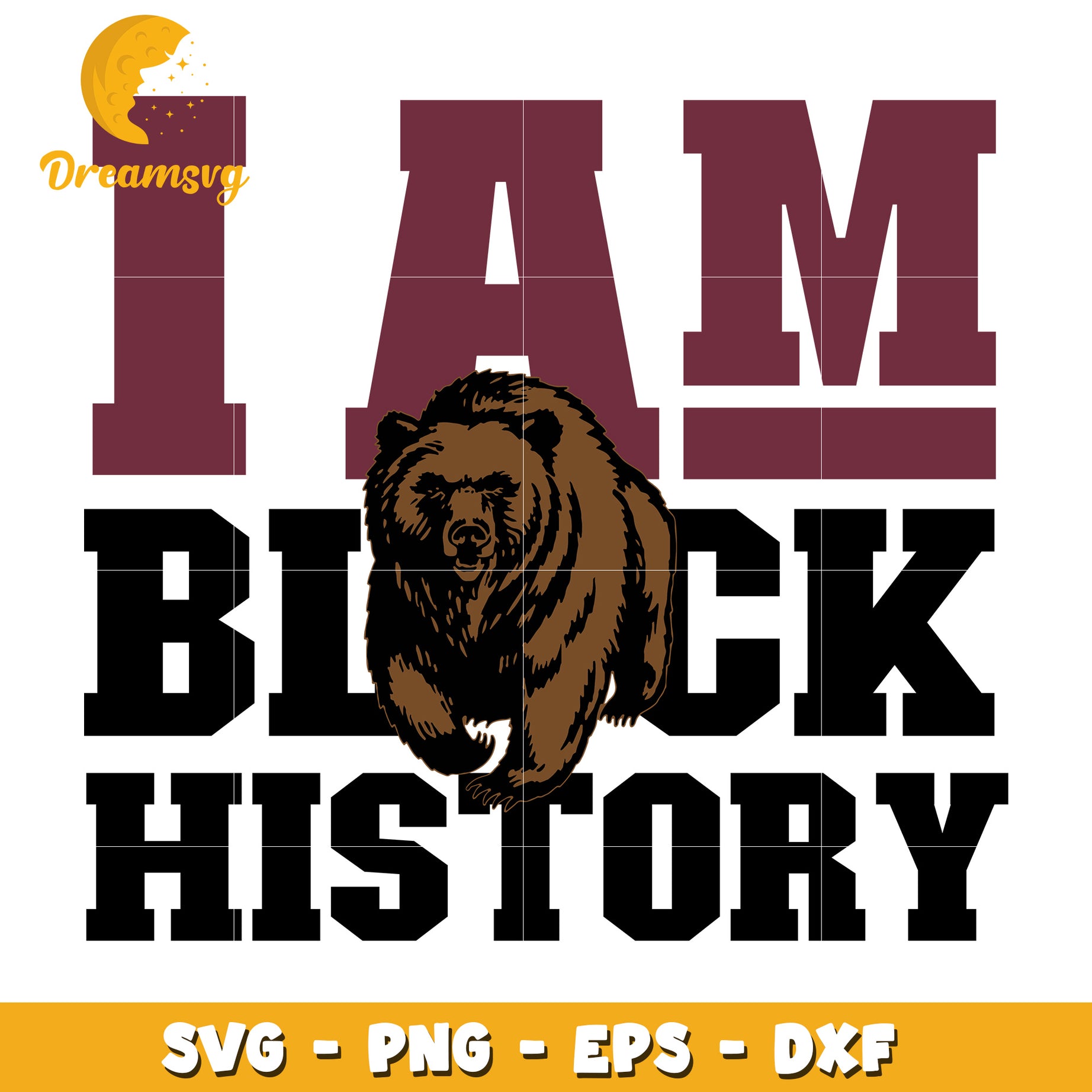 Black History Bear SVG PNG EPS DXF