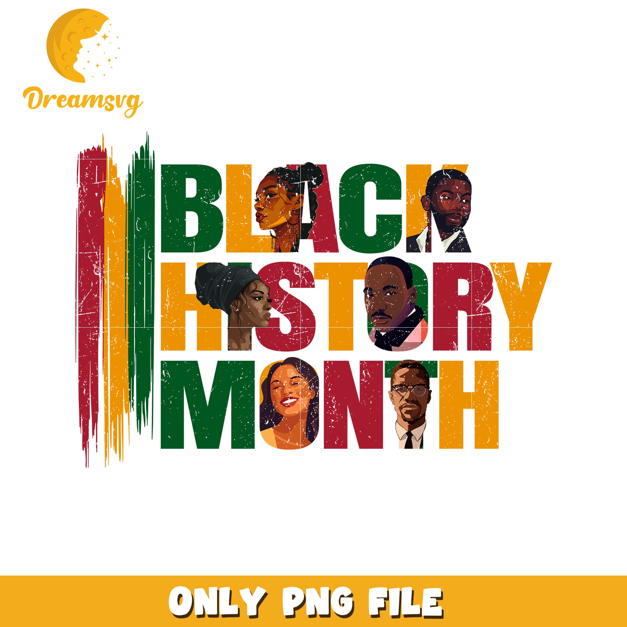 Black History Month Artwork Diverse PNG File Design – DreamSVG Store