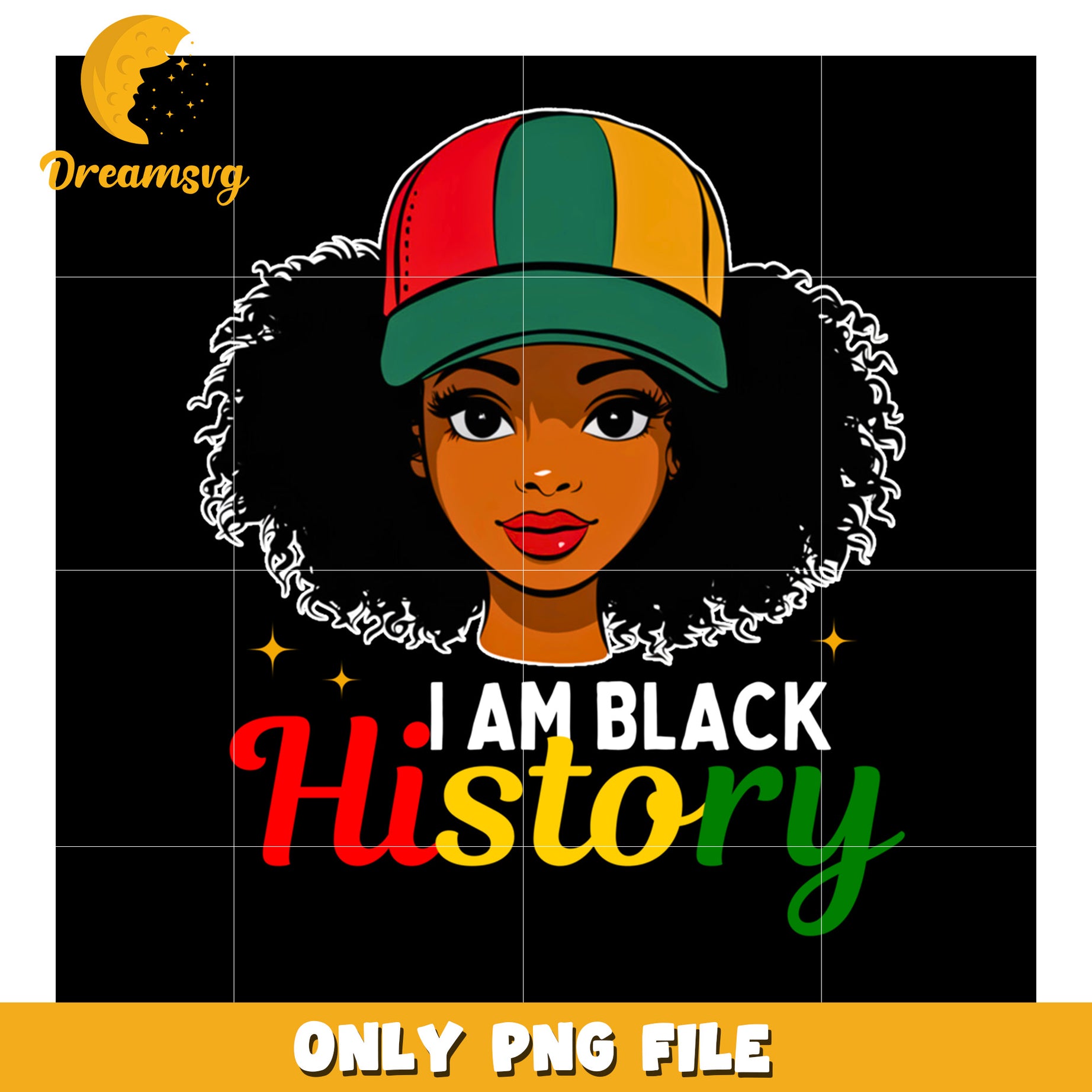 Black History Month PNG Girl Power Design