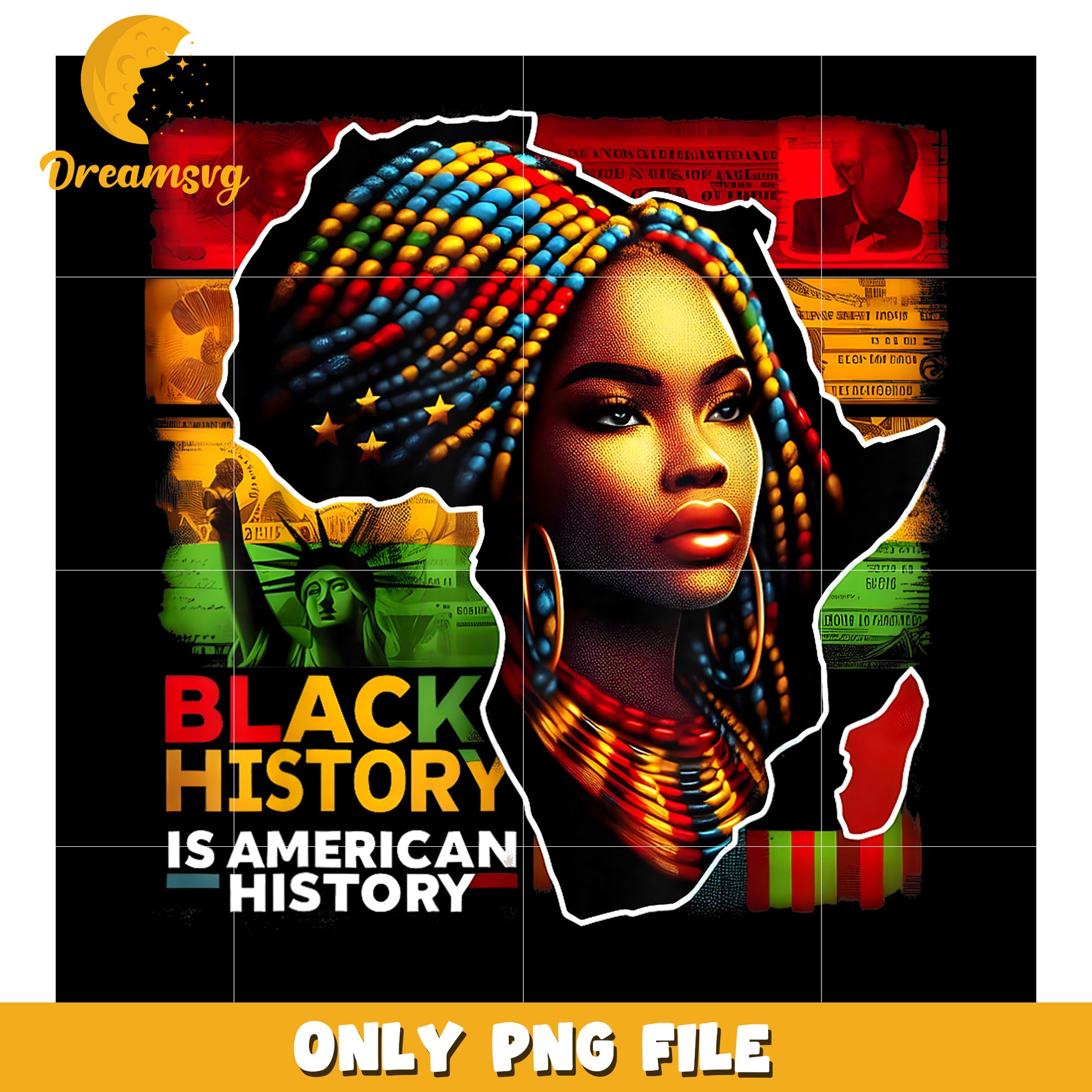 Black History PNG African American Woman Design