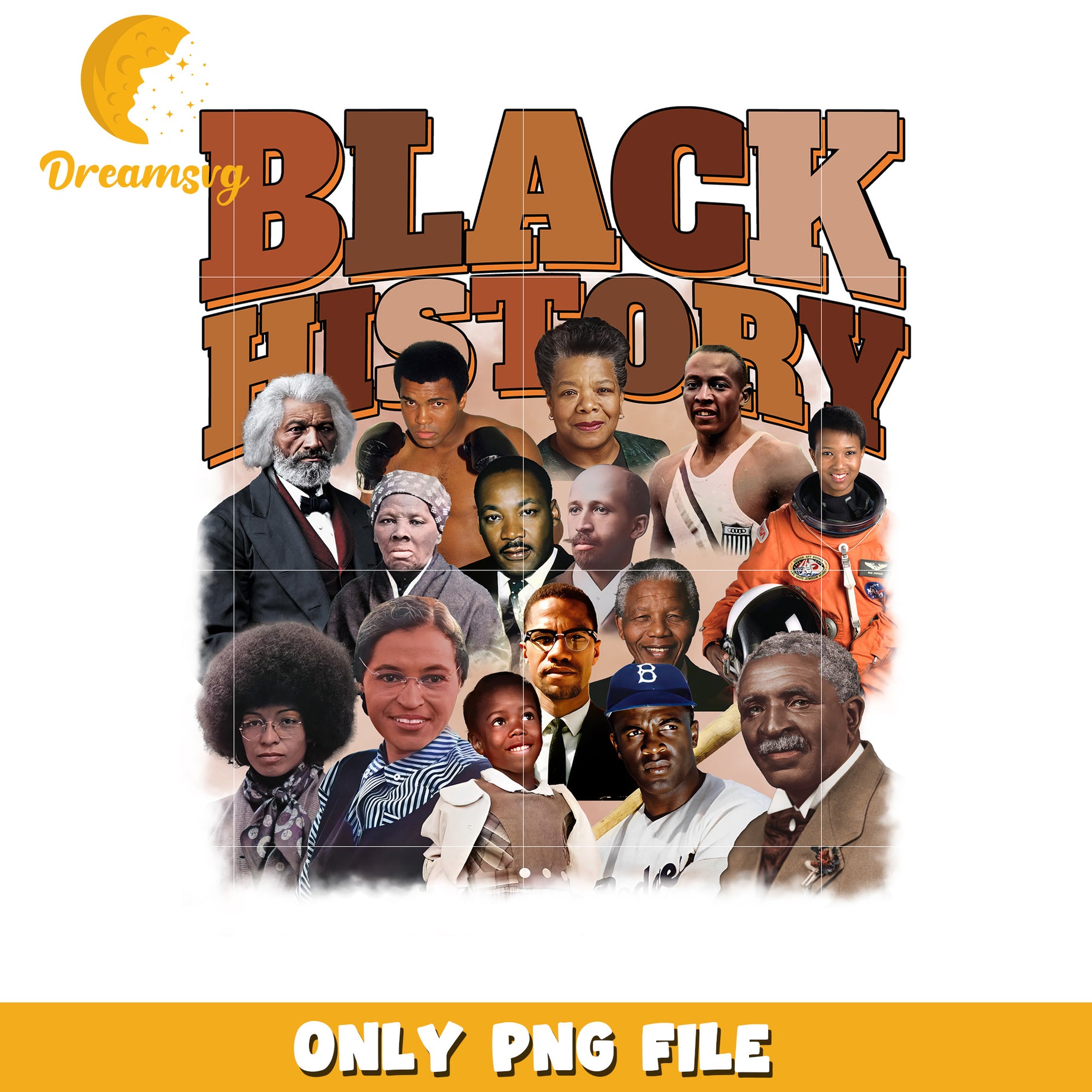 Black History PNG Collage of Icons