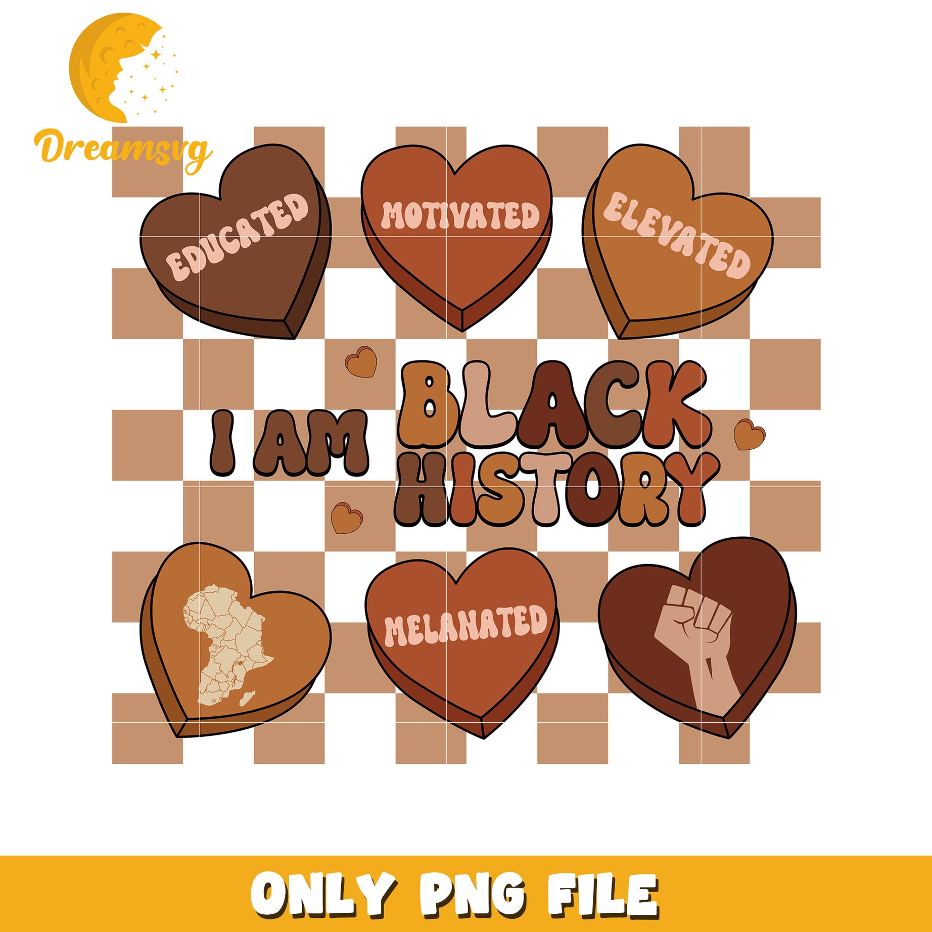 Black History PNG Heart Graphic Download