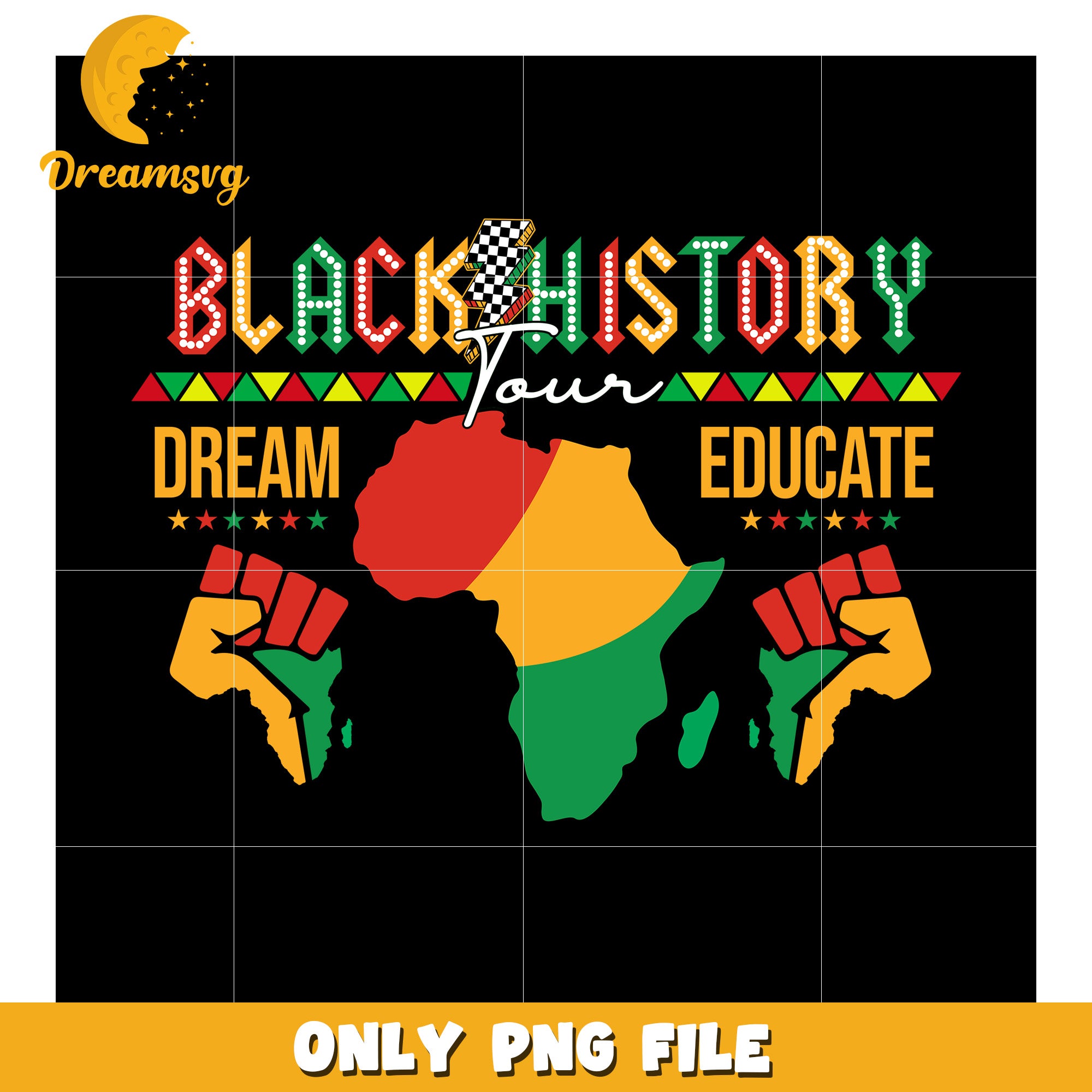 Black History Tour Dream Educate African Heritage PNG File