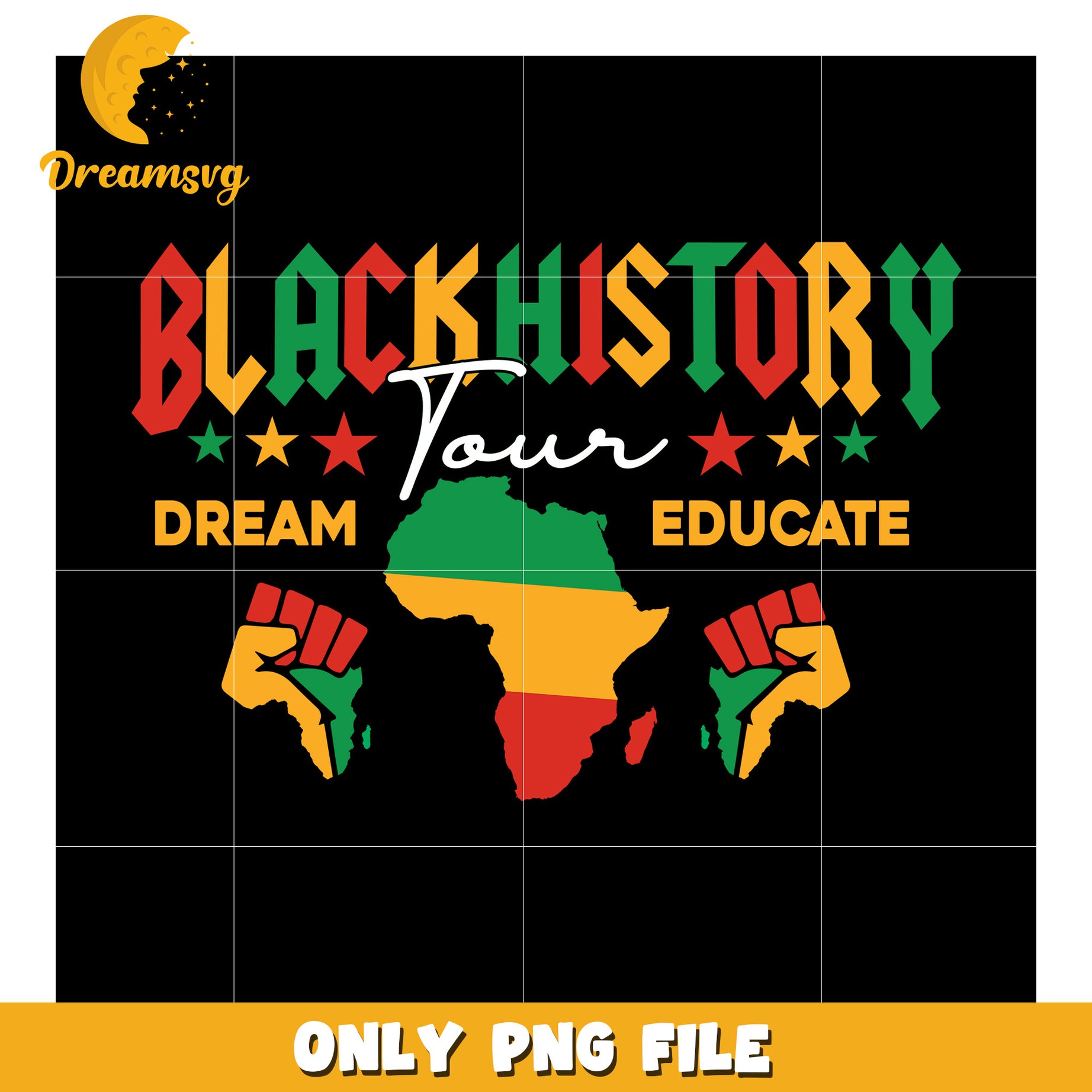 Black History Tour Dream Educate PNG Graphic Design