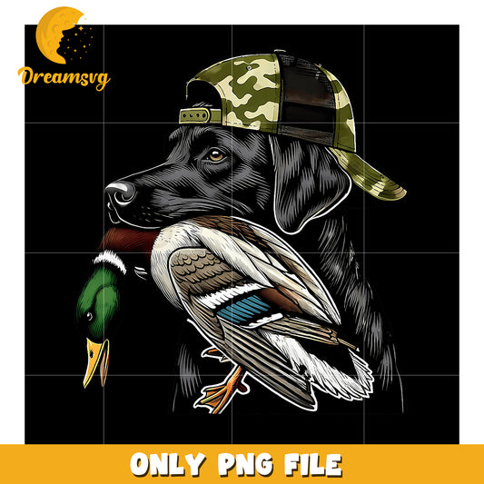 Black Lab Duck Hunter PNG Image