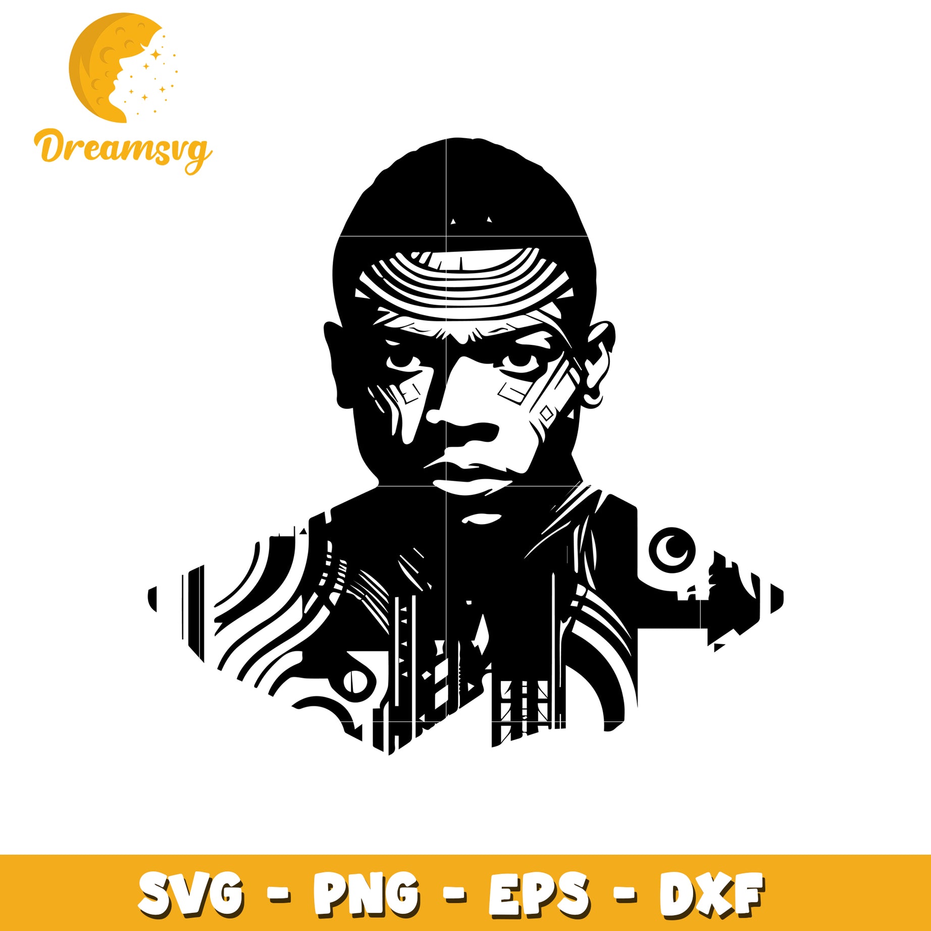 Black Man Portrait SVG Cut File