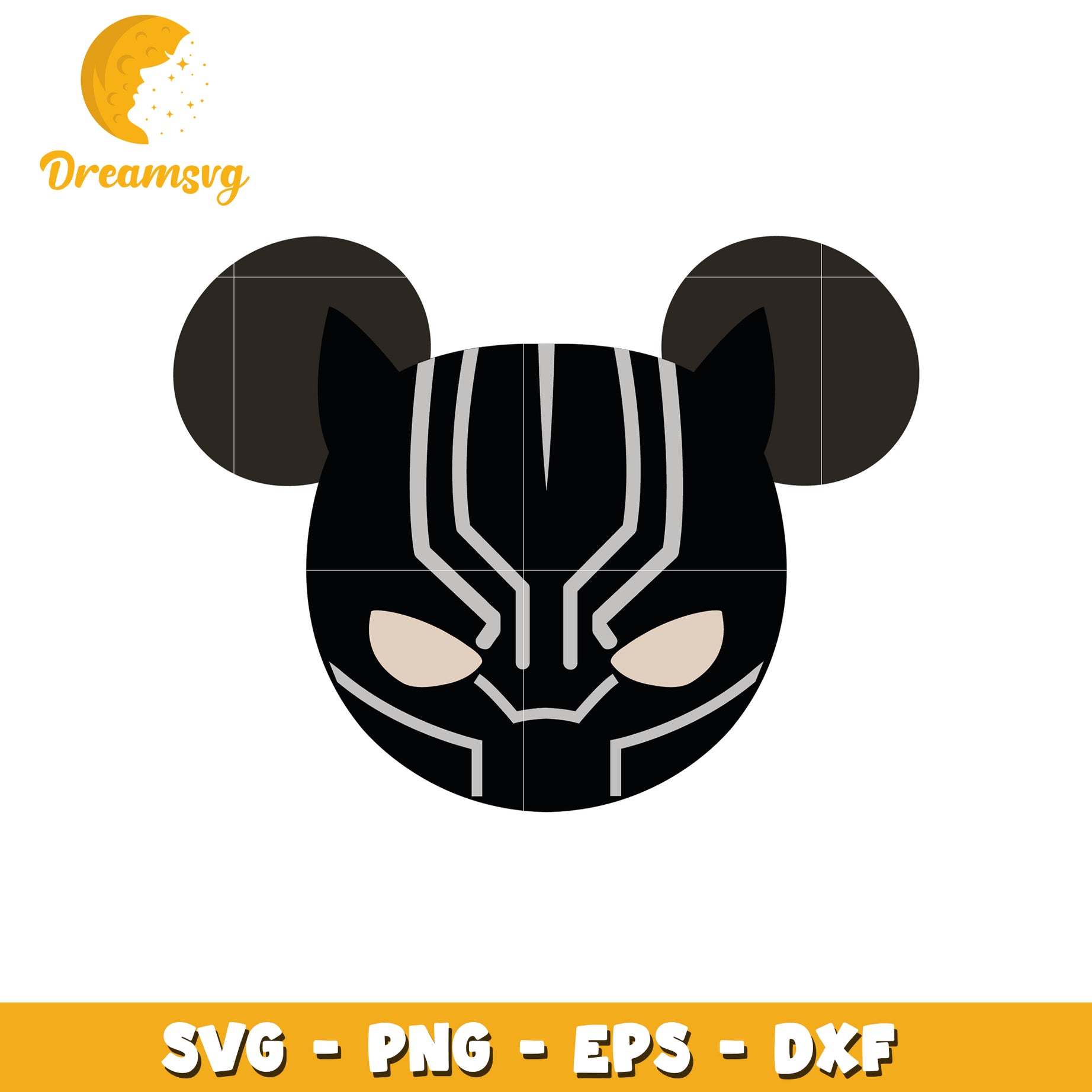 Black Panther Mickey Mouse SVG Cut File