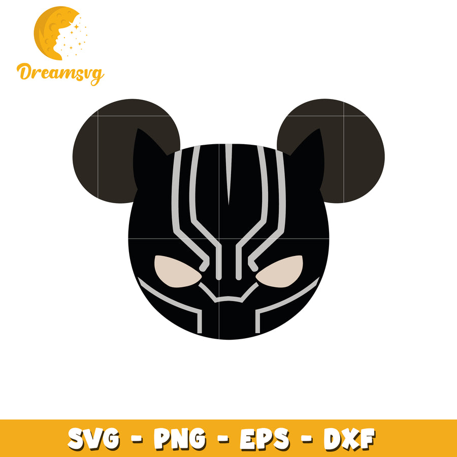Black Panther Mickey Mouse SVG Cut File