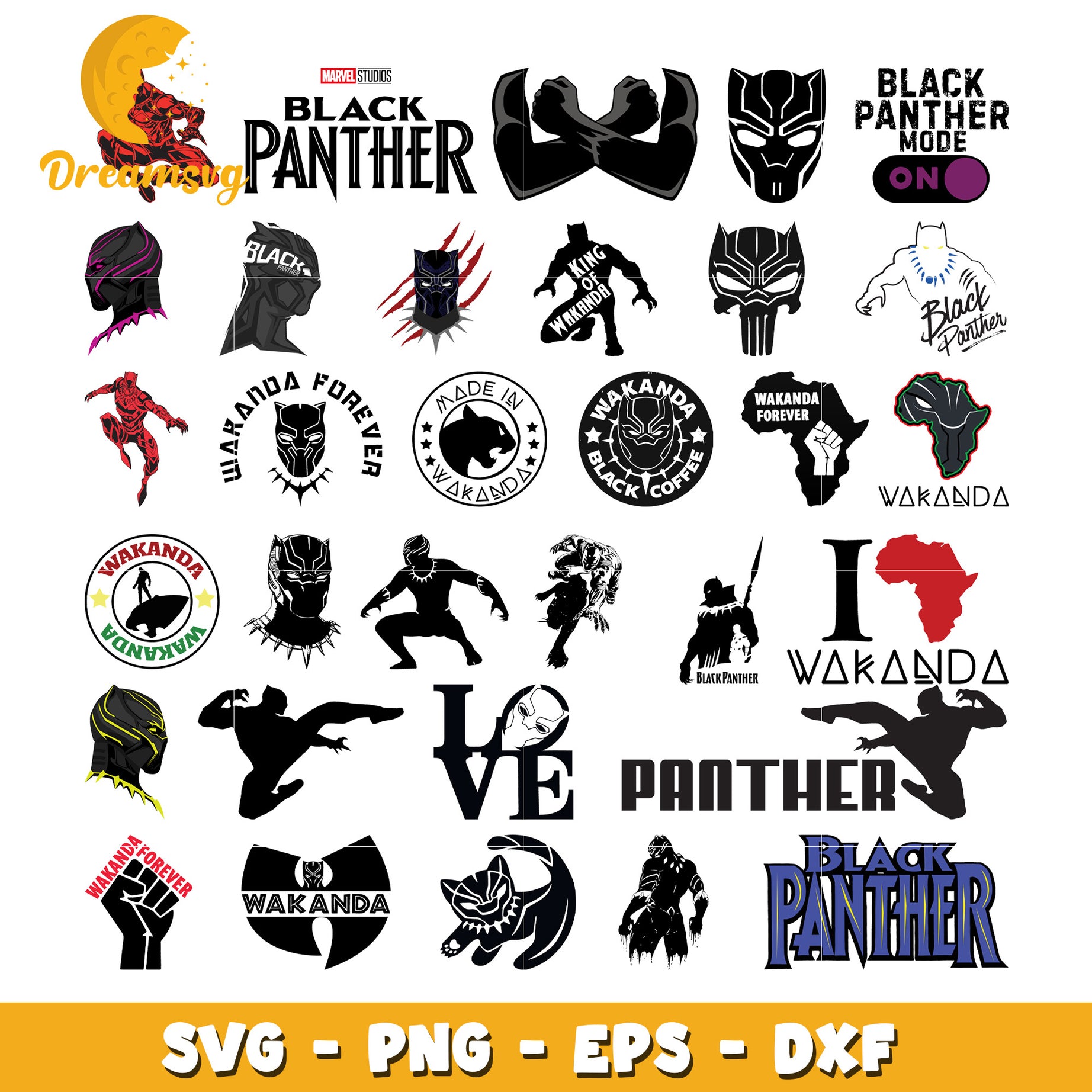 Black panther movie design bundle svg, black panther​ svg