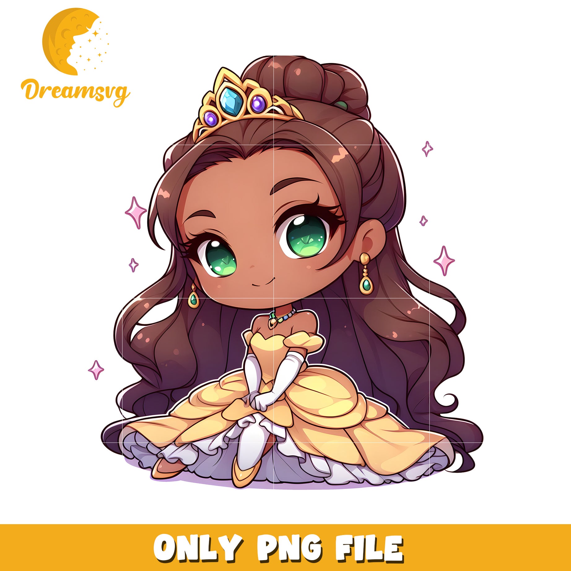 Black Princess PNG Cute Cartoon