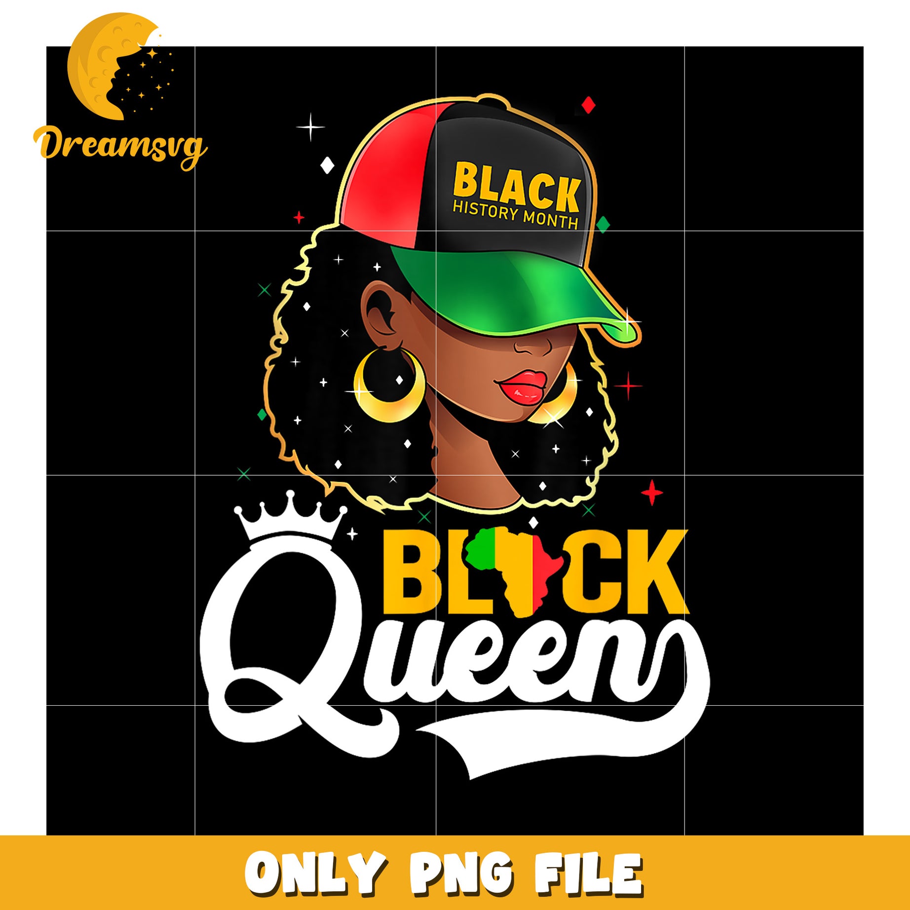 Black Queen PNG Black History Month Design