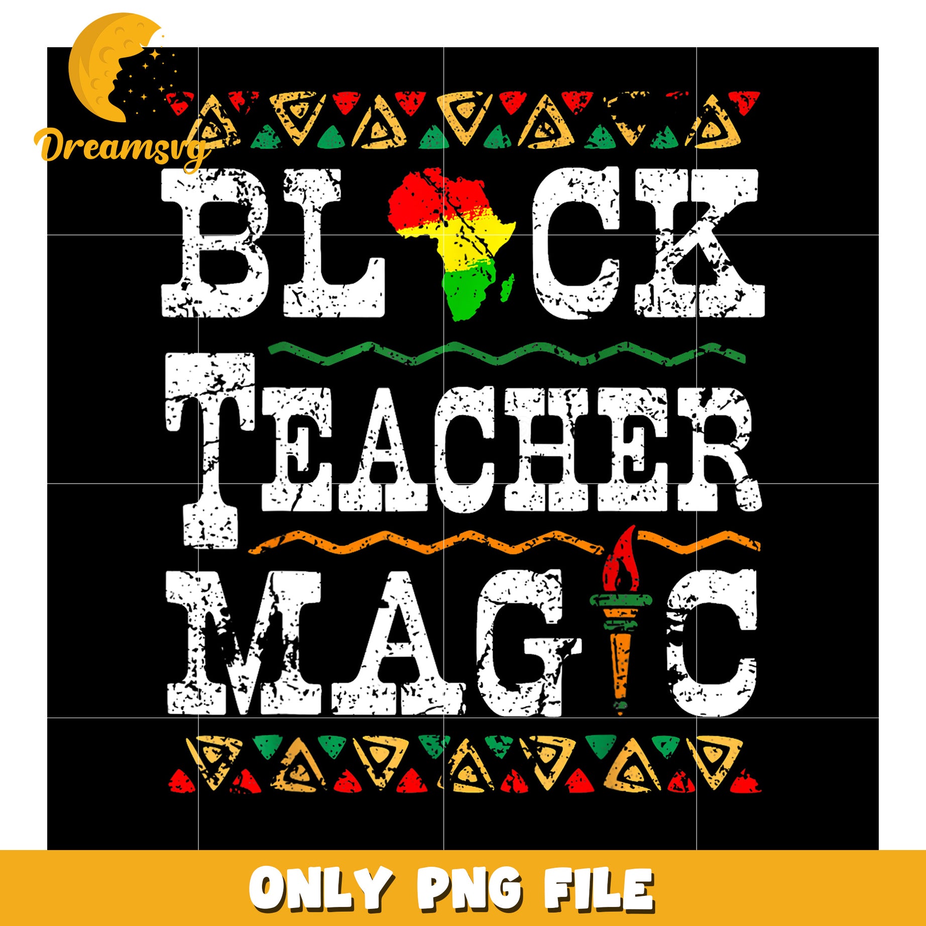 Black Teacher Magic Inspirational Design PNG File