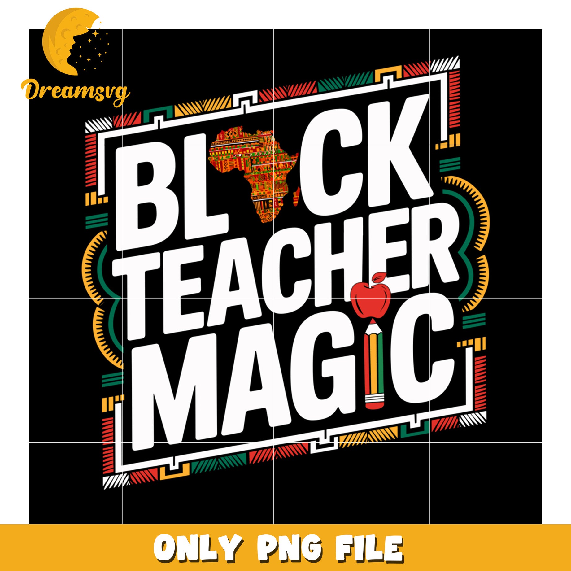 Black Teacher Magic PNG Design