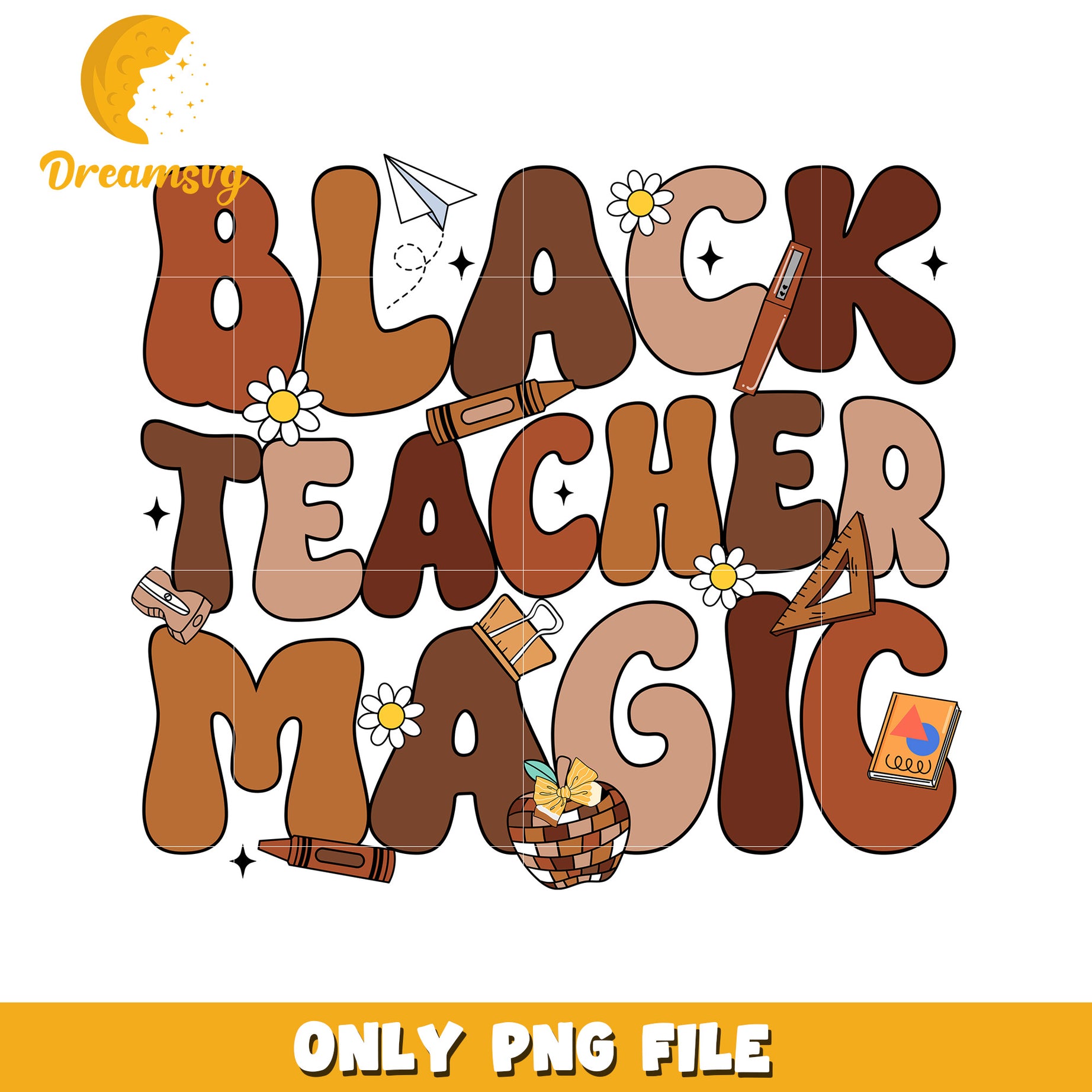 Black Teacher Magic PNG Sublimation