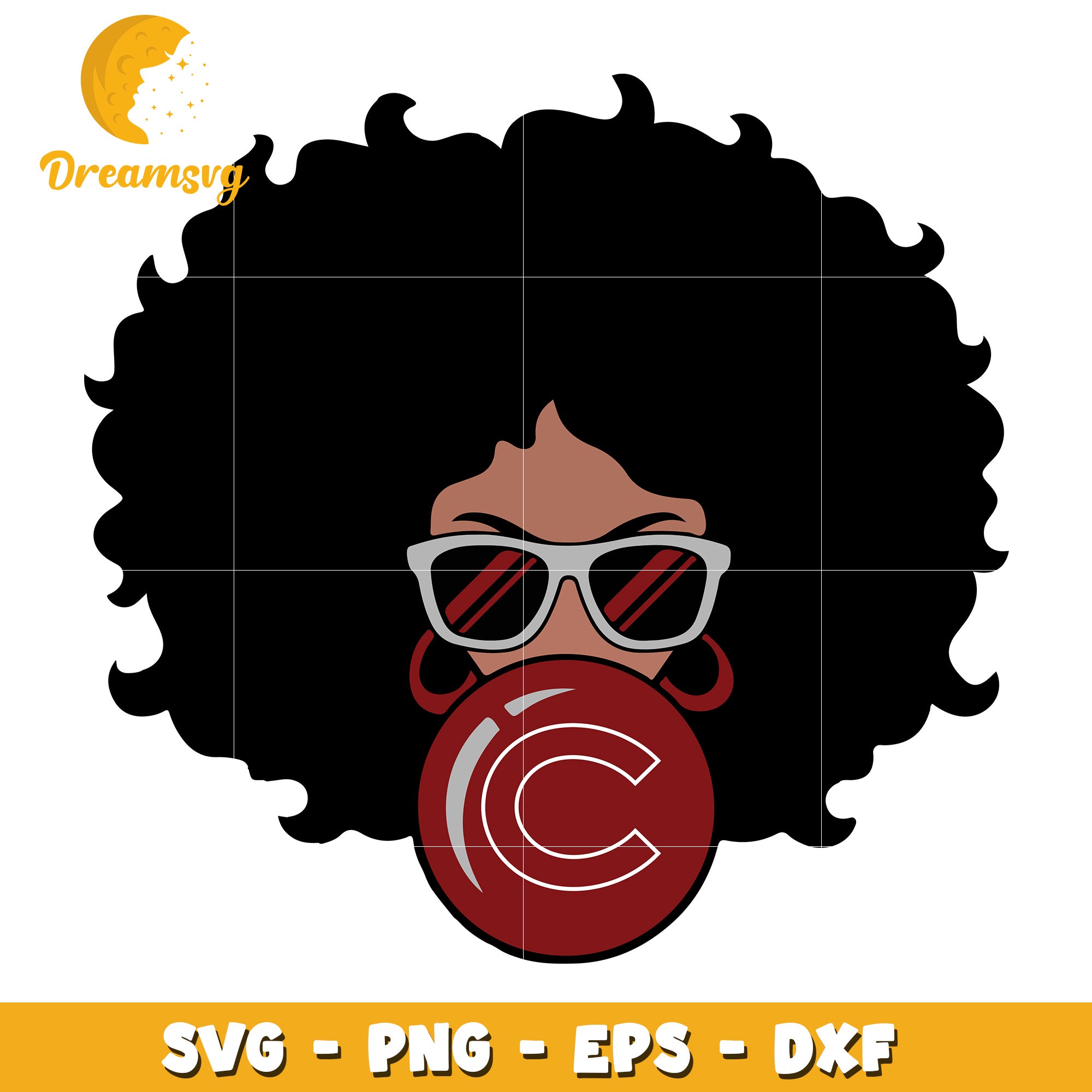 Black Woman Bubblegum SVG PNG EPS DXF