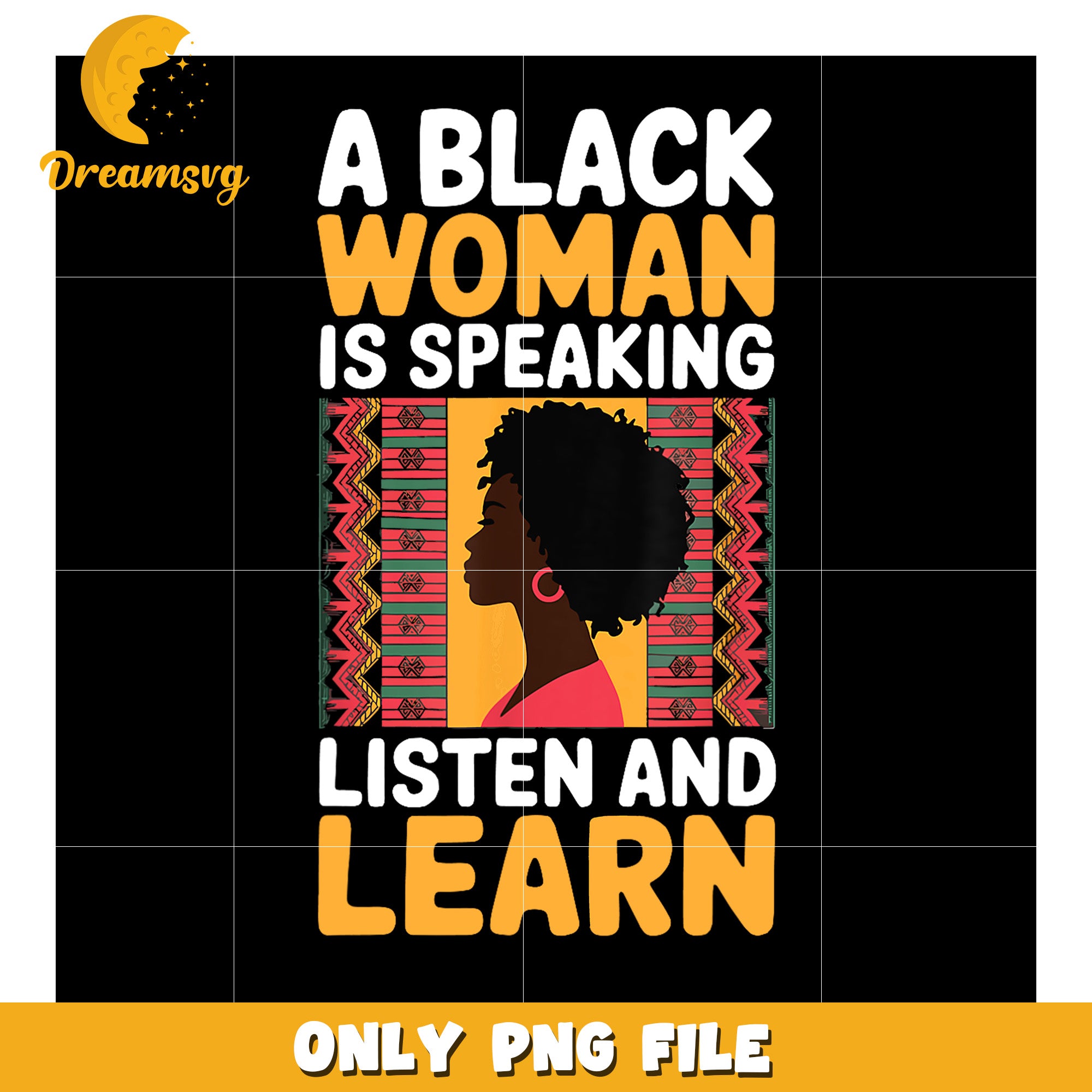 Black Woman PNG Listen and Learn