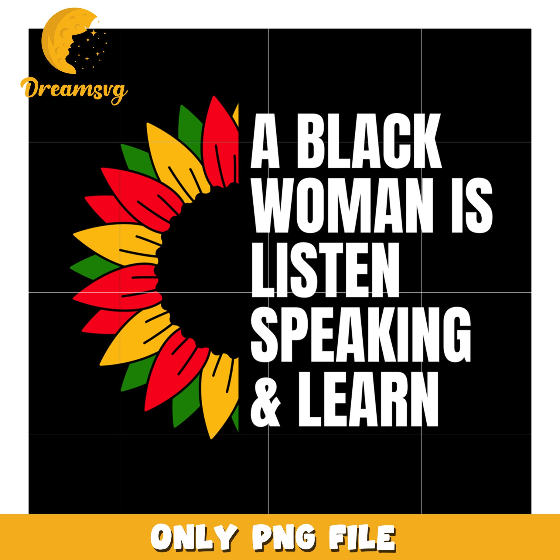 Black Woman Sunflower PNG Design