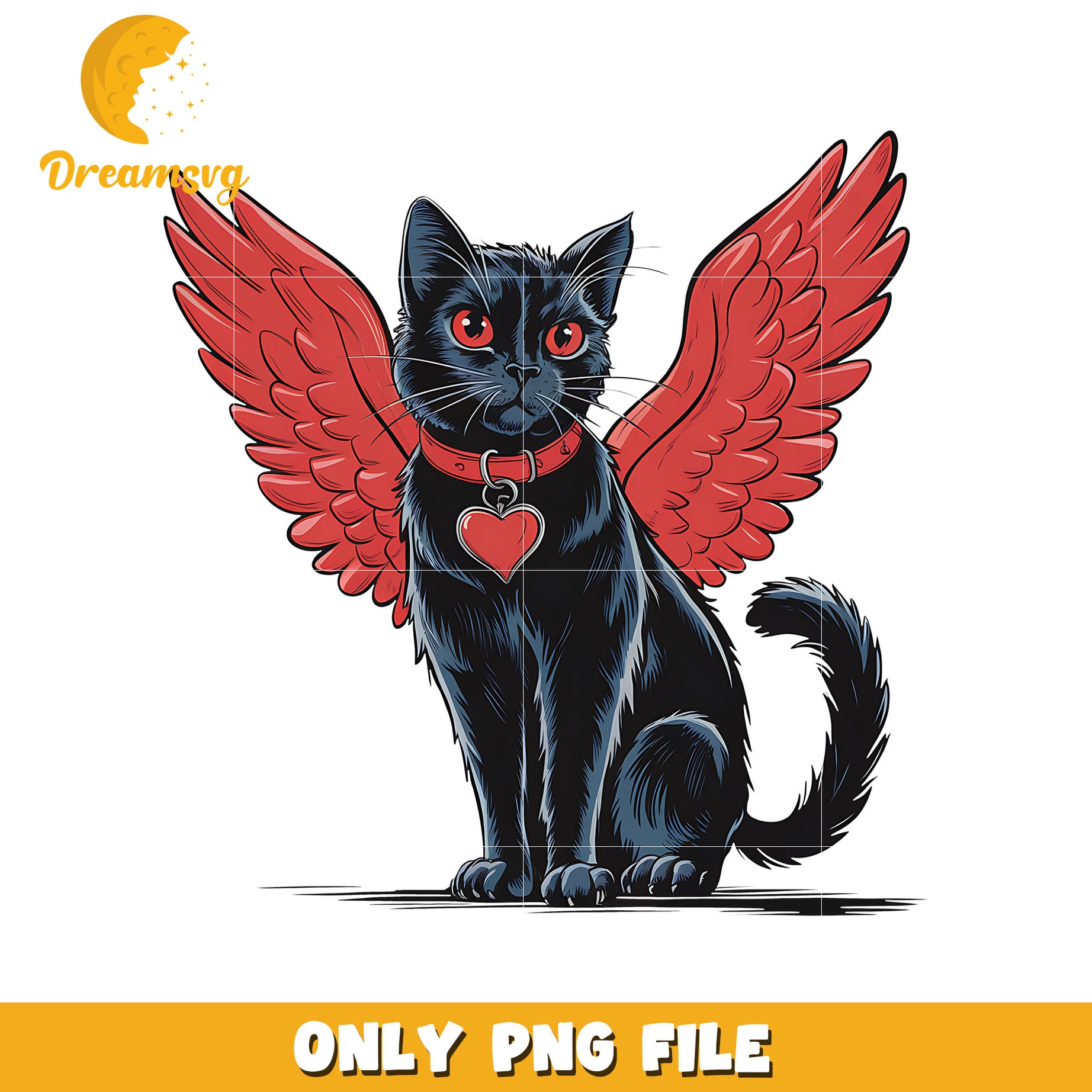 Black cat and wing valentine png, cat png, valentine png