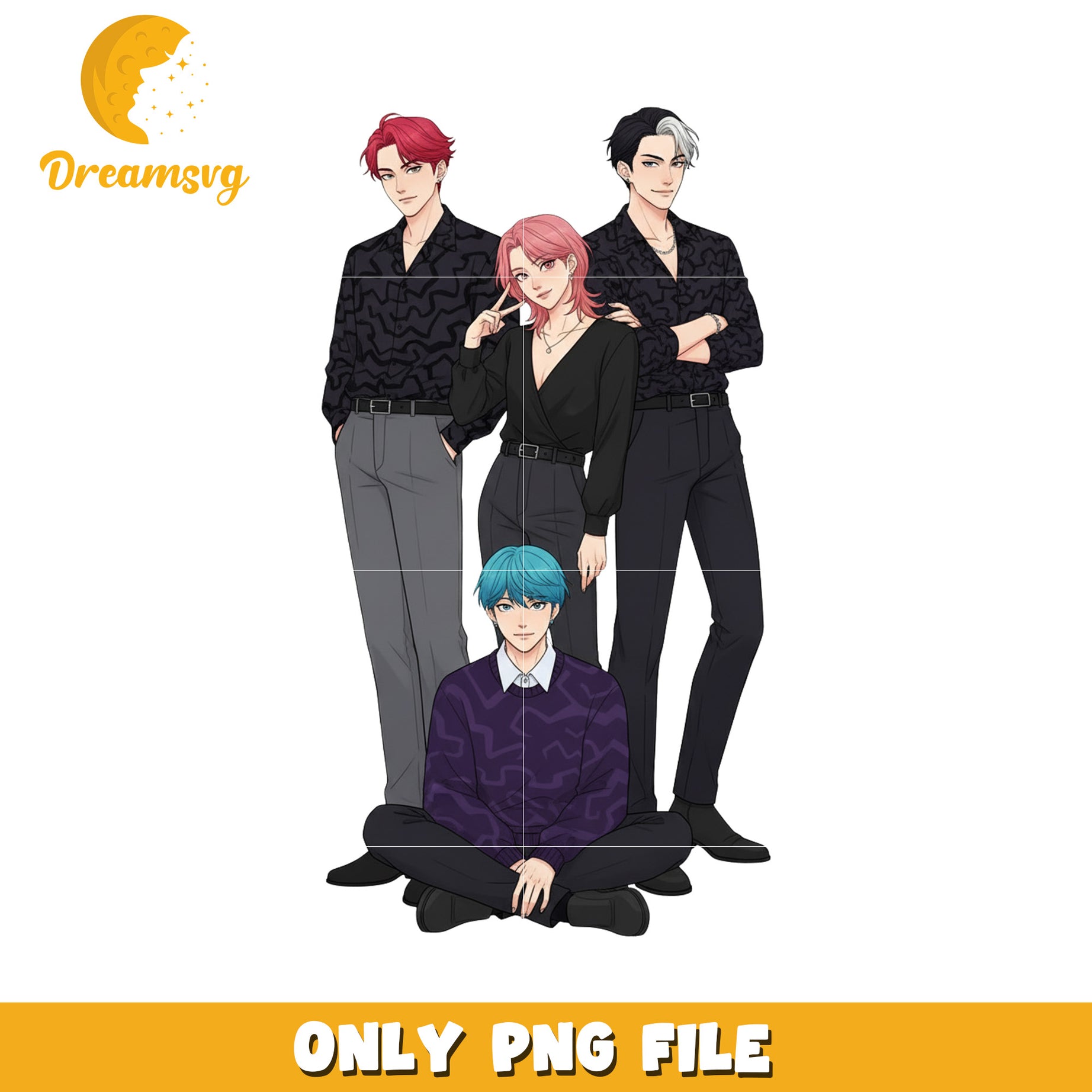 Black costume saja png, kpop storyline png, famous cartoon png