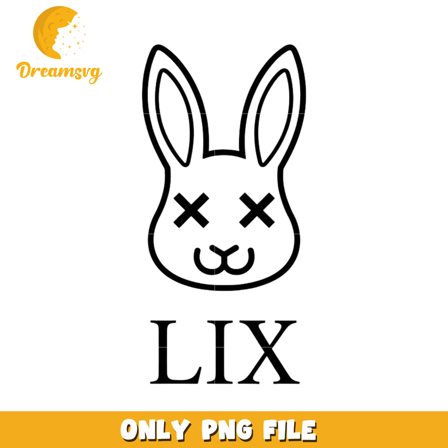 Black design of lix bunny png, benito bowl png, american football png