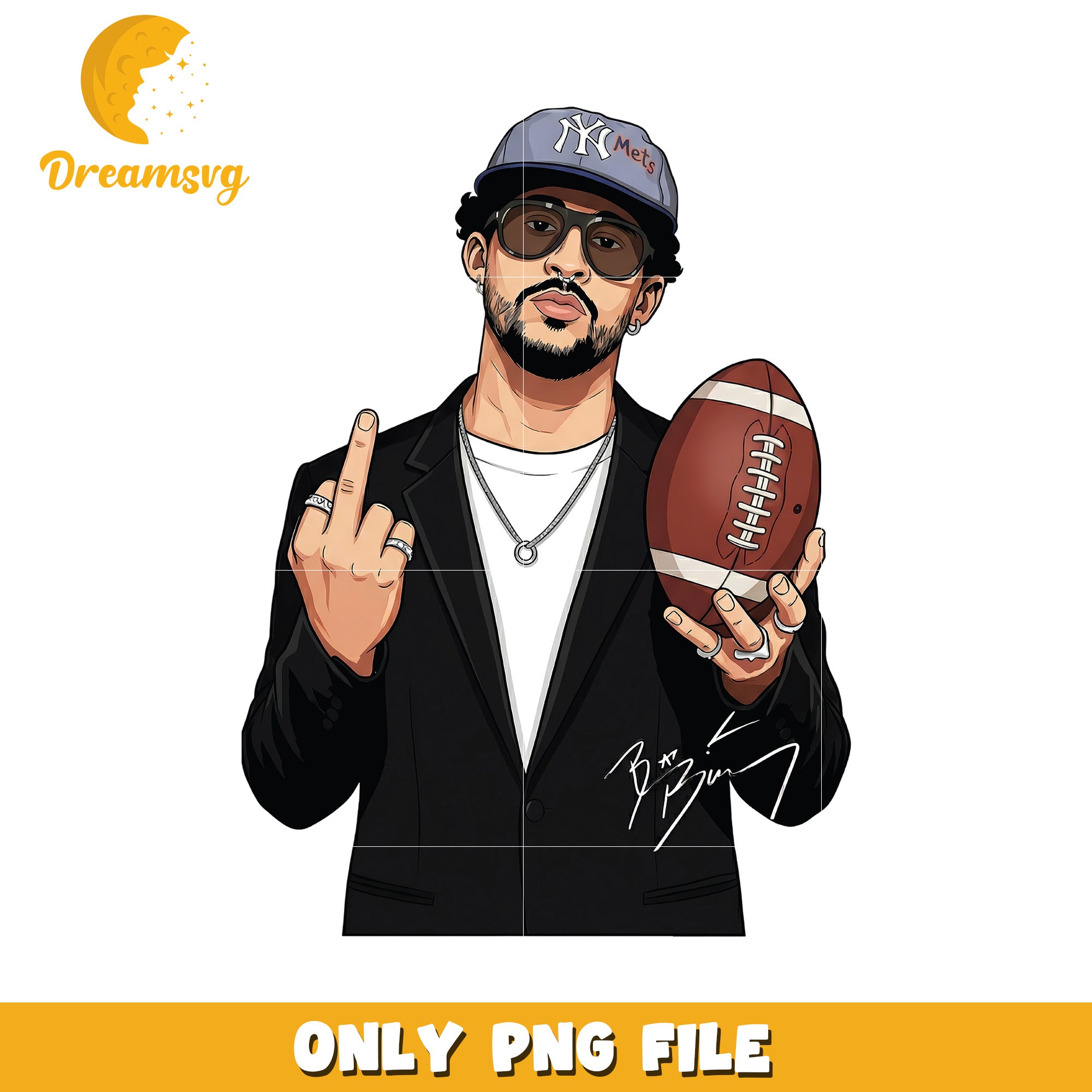 Black shirt bad bunny png, bad bunny png, benito bowl art png
