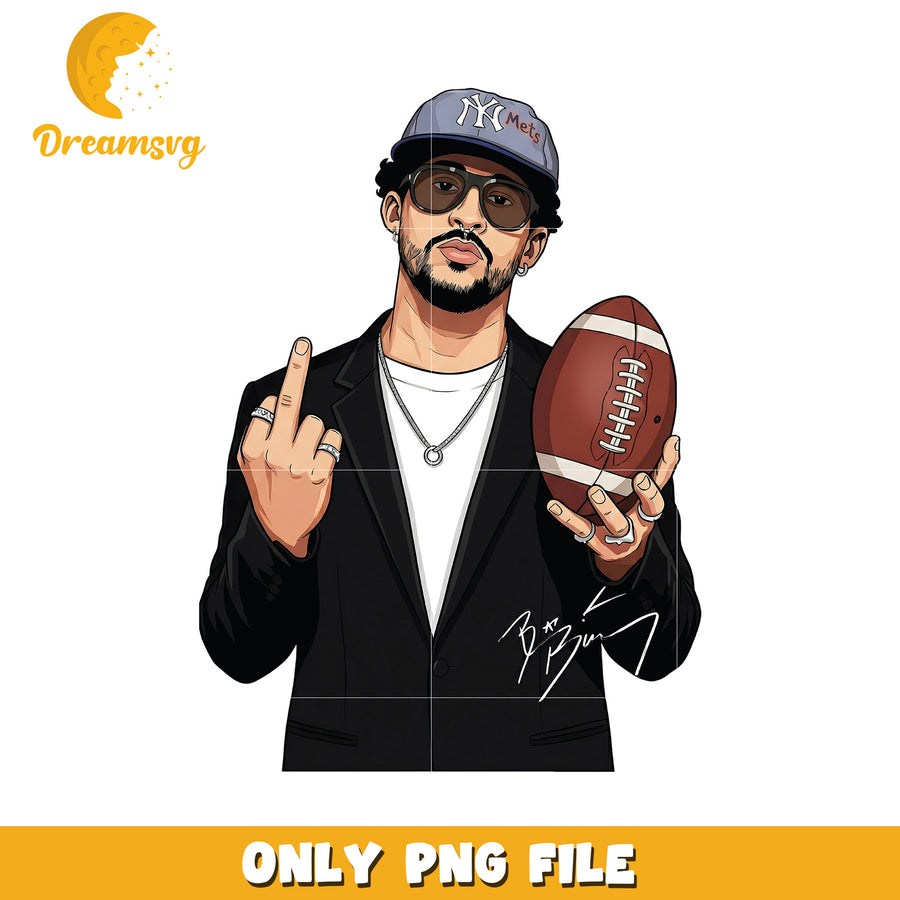 Black shirt bad bunny png, bad bunny png, benito bowl art png