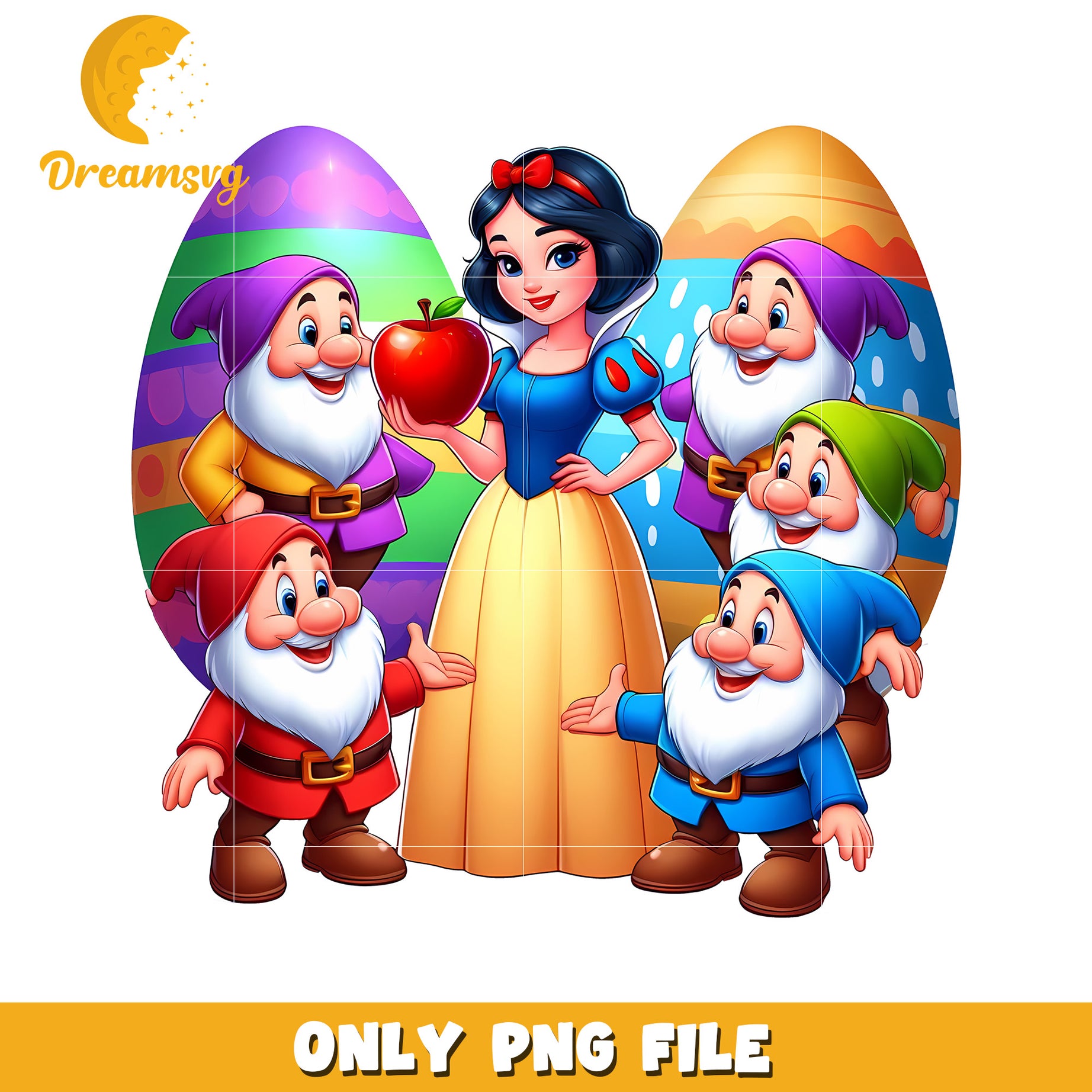 Black white and gnome easter day png, easter eggs png, princess png