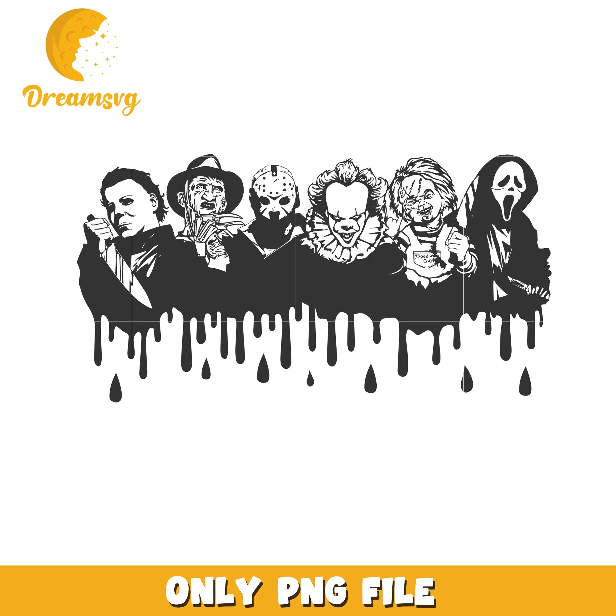 Bloody halloween killers gang png, Horror movies killers png