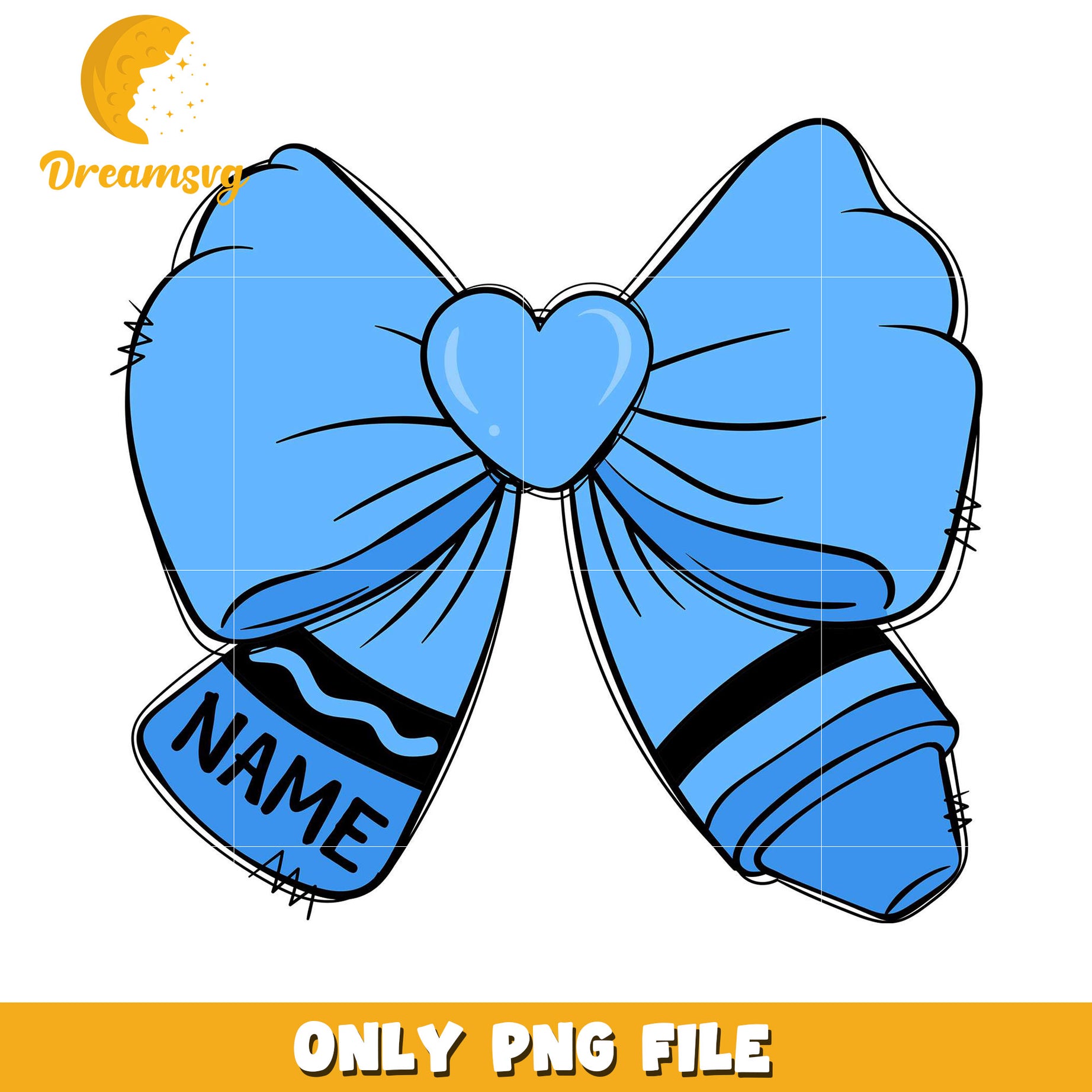 Blue Bow Crayon PNG Design