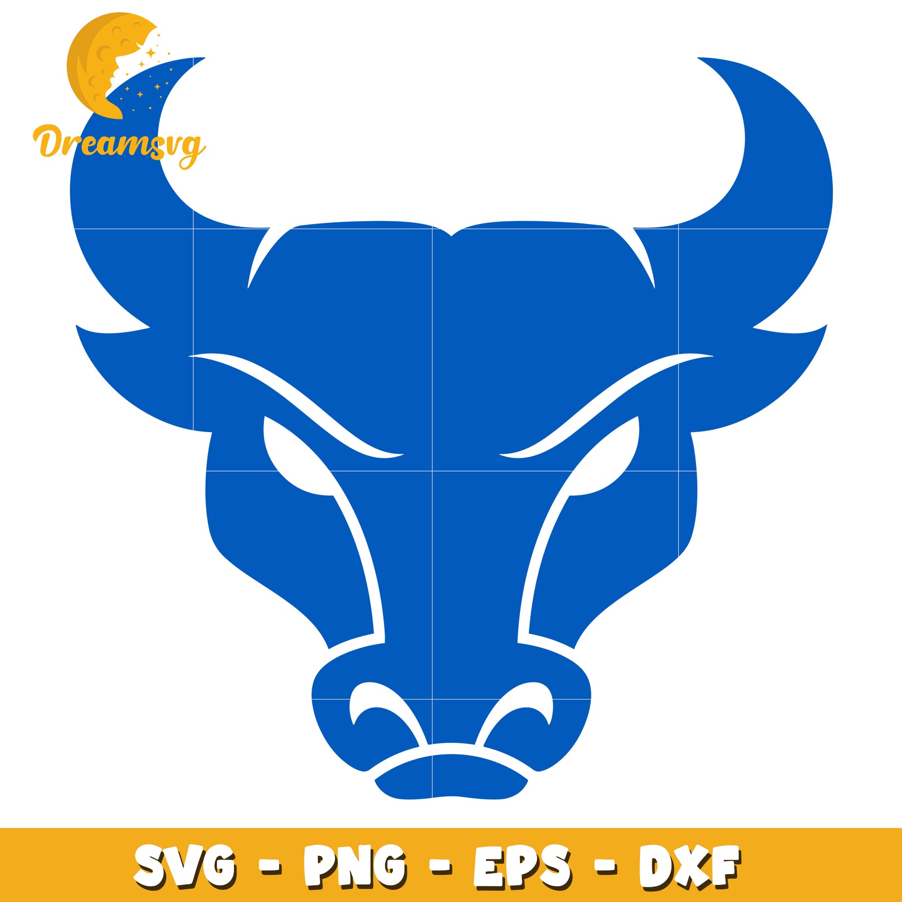 Blue Bull Head SVG PNG EPS DXF Files