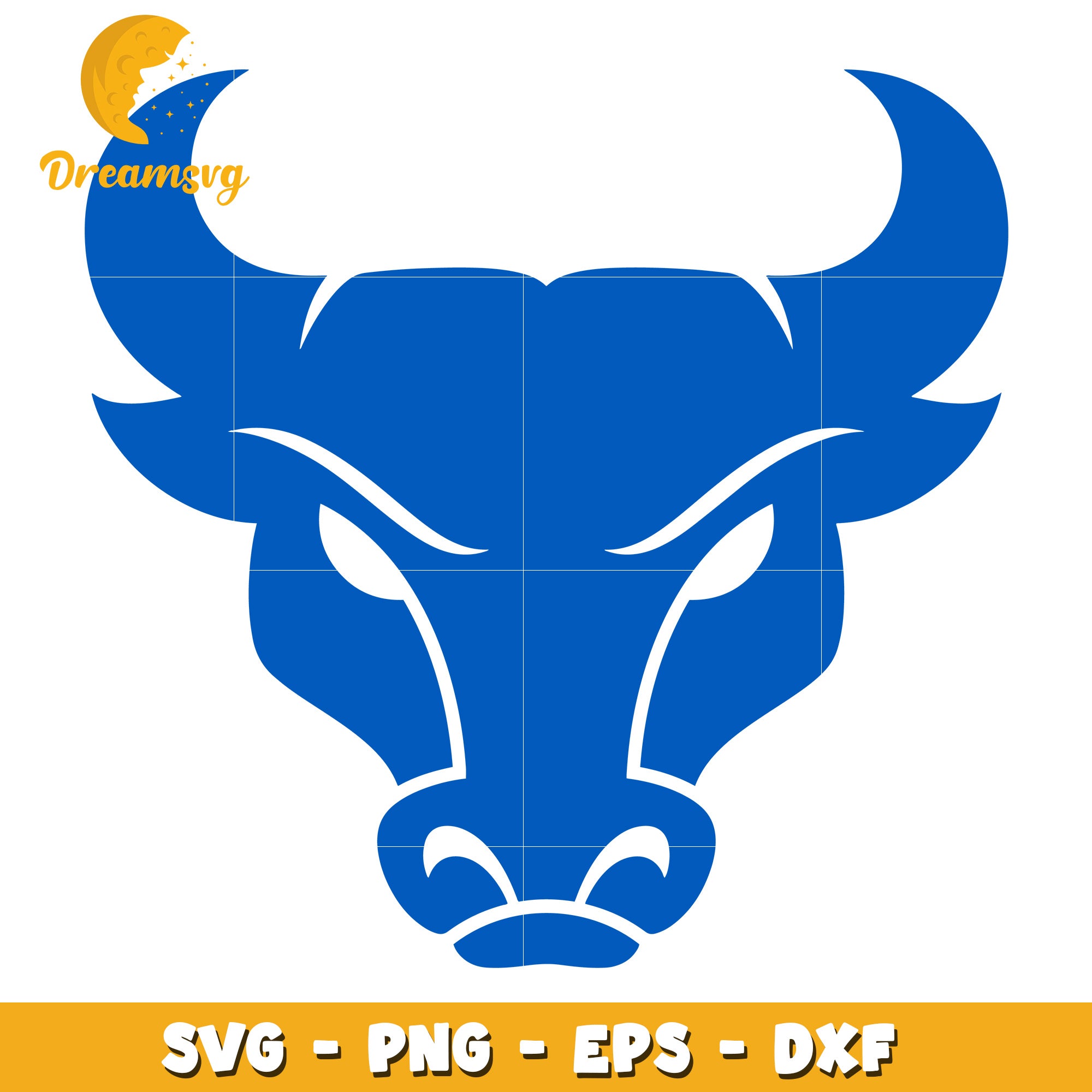 Blue Bull Head SVG PNG EPS DXF Files