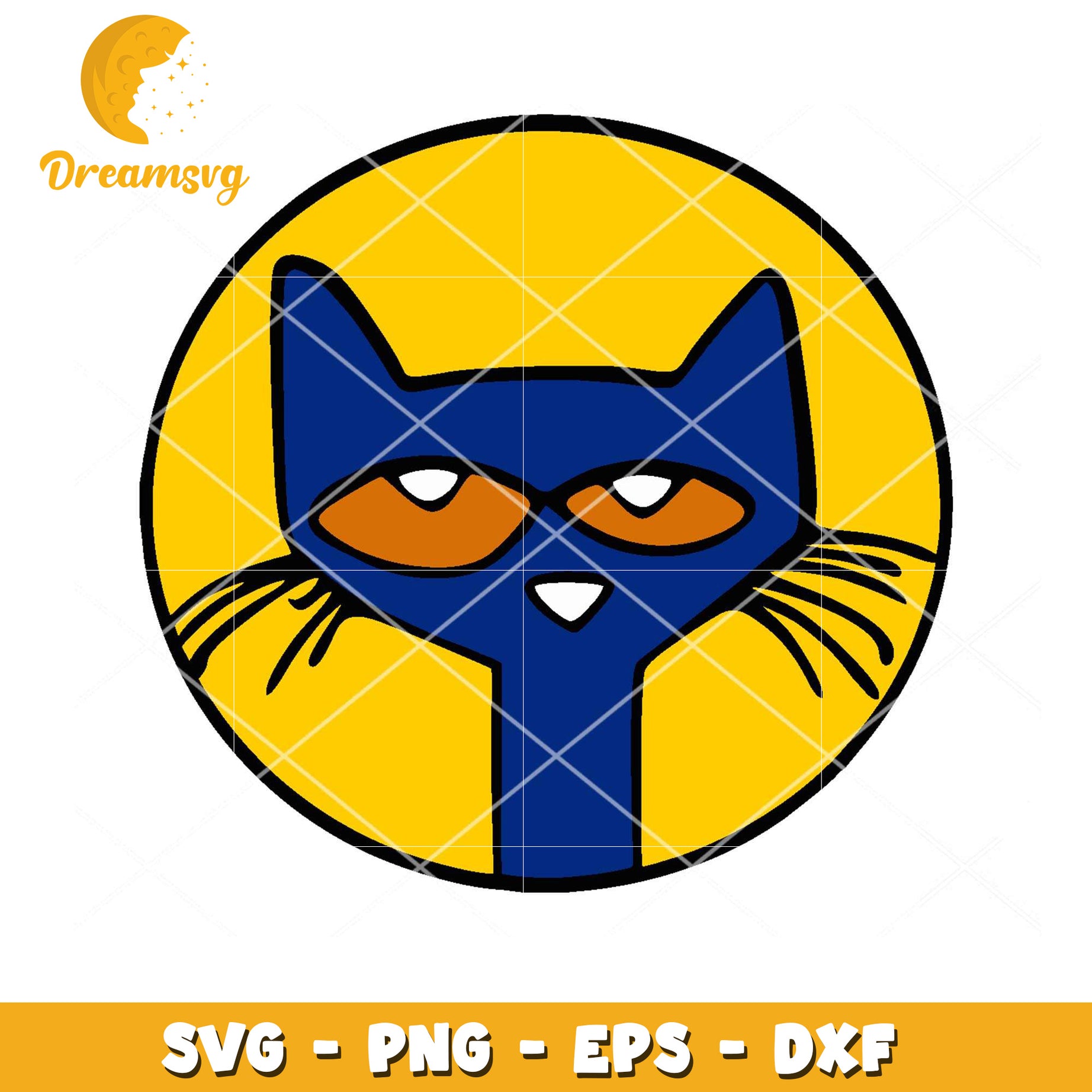 Blue Cat SVG Cut File Instant Download